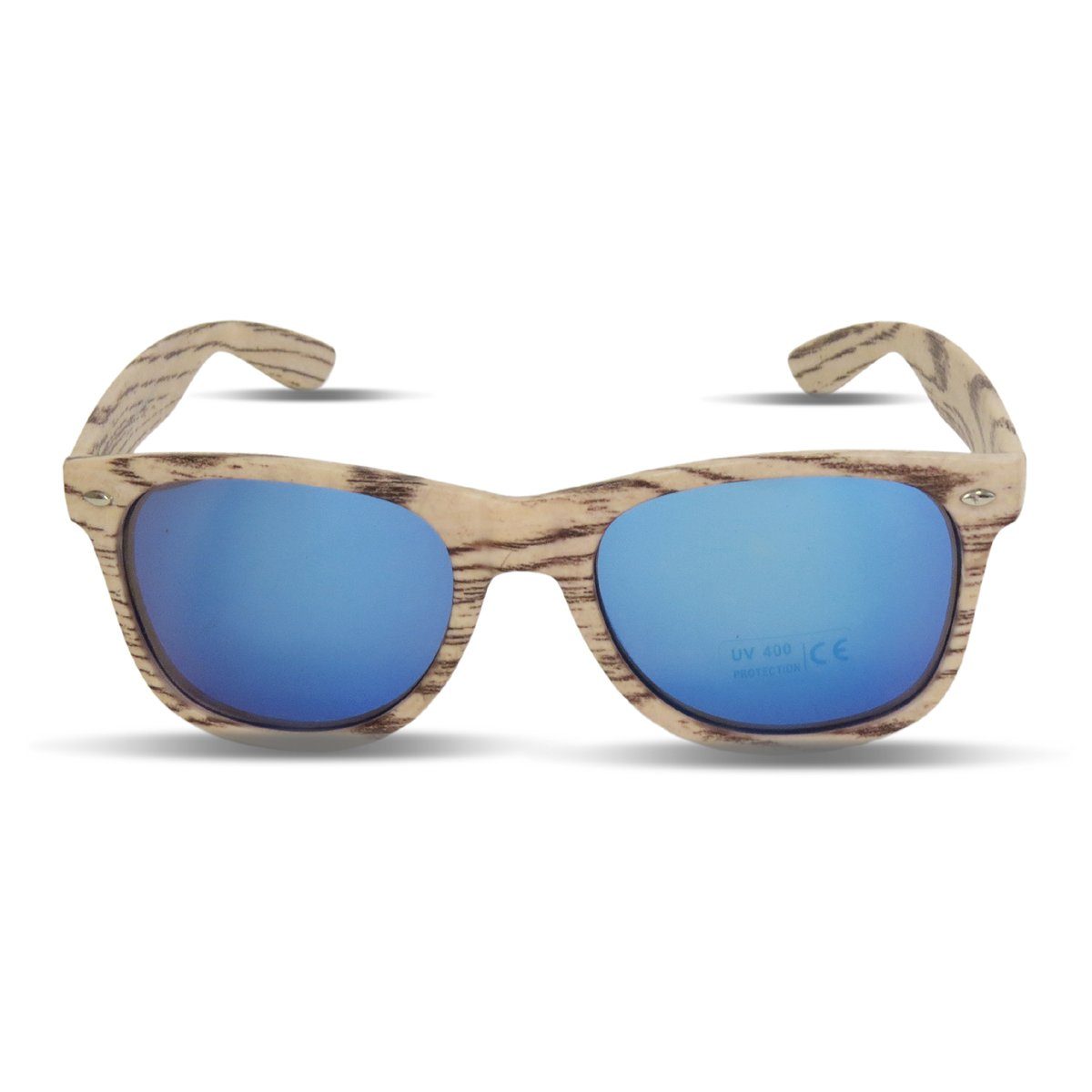 Sonia Originelli Sonnenbrille Sonnenbrille "Wooden Classic" Verspiegelt Brille Sommer Onesize grau