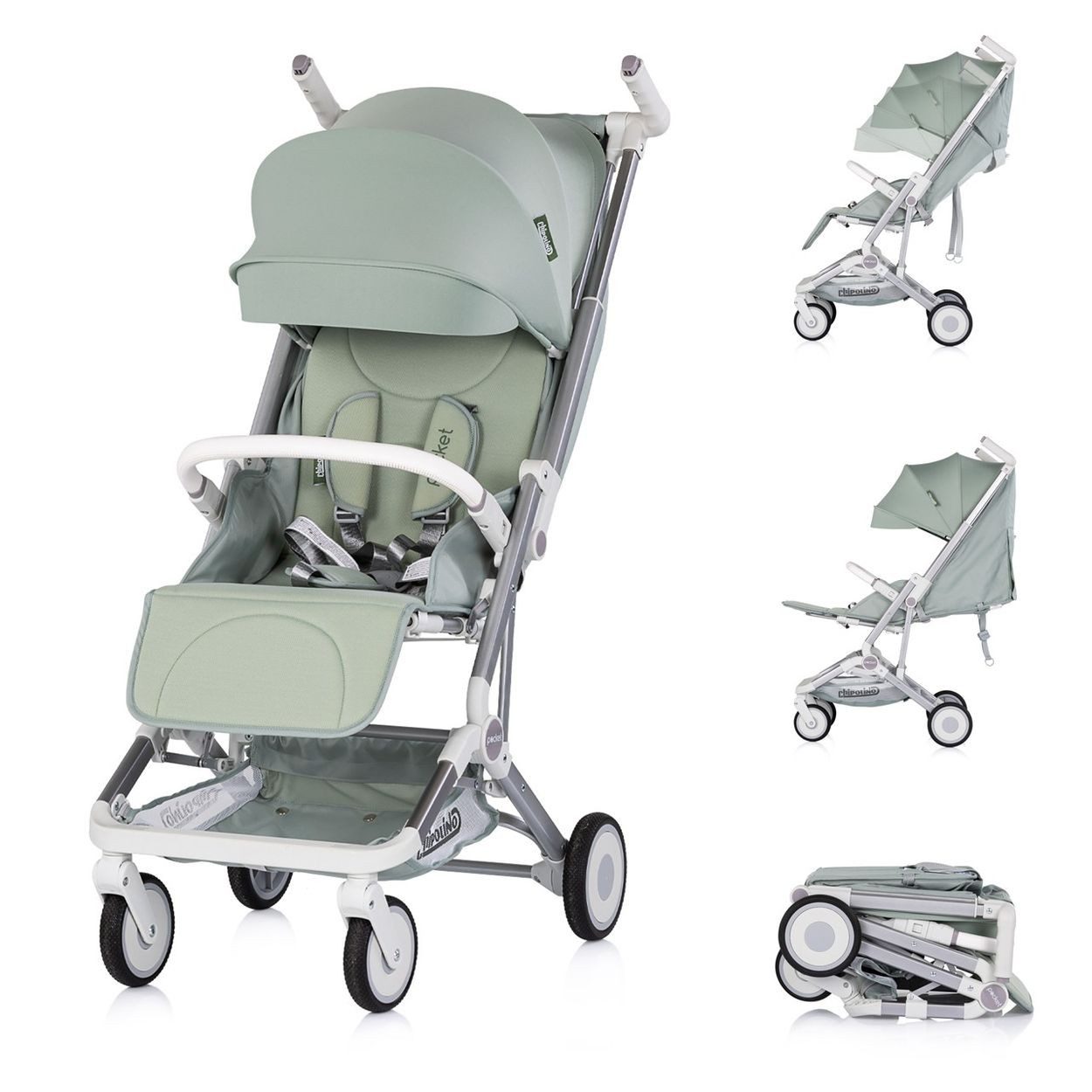 Chipolino Kinder-Buggy Kinderwagen Buggy Pocket, klappbar Korb Frontbügel Sonnendach bis 22 kg