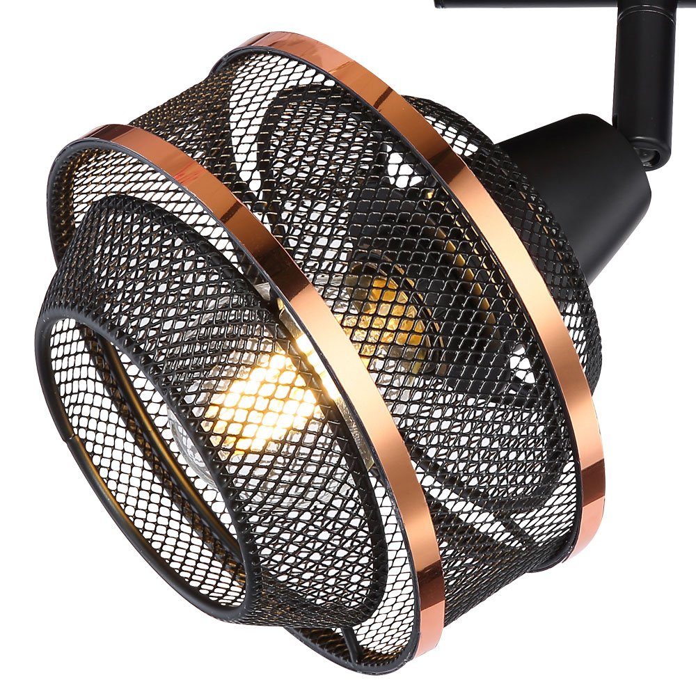etc-shop Decken Gitter Lampe Strahler Ess Spot LED Leuchtmittel SCHWARZ-GOLD Leuchte inklusive, Deckenleuchte, nicht Zimmer
