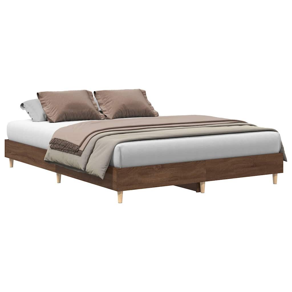 vidaXL Bett Bettgestell ohne Matratze Braun Eichen-Optik 140x200 cm