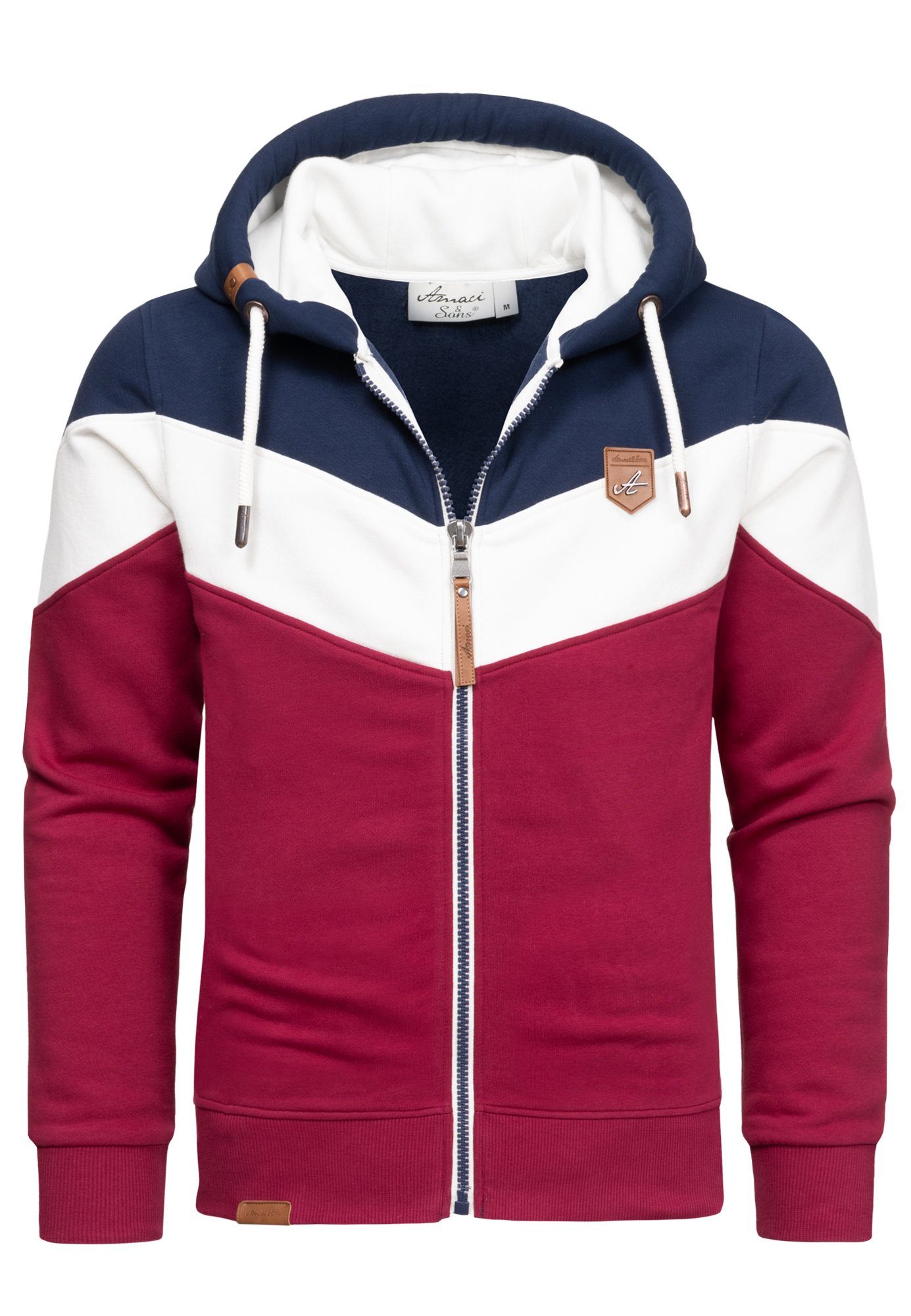 Amaci&Sons Kapuzenpullover ARDMORE Sweatjacke im Block-Design Herren Kapuze günstig online kaufen