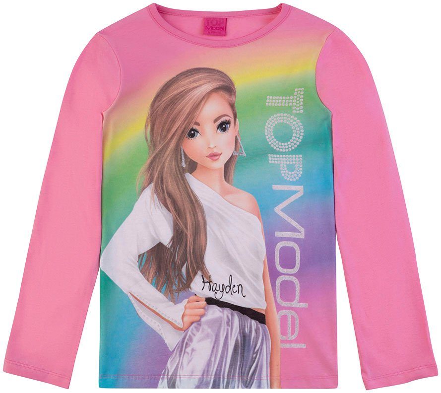 TOPModel Langarmshirt mit extra großem Frontmotiv