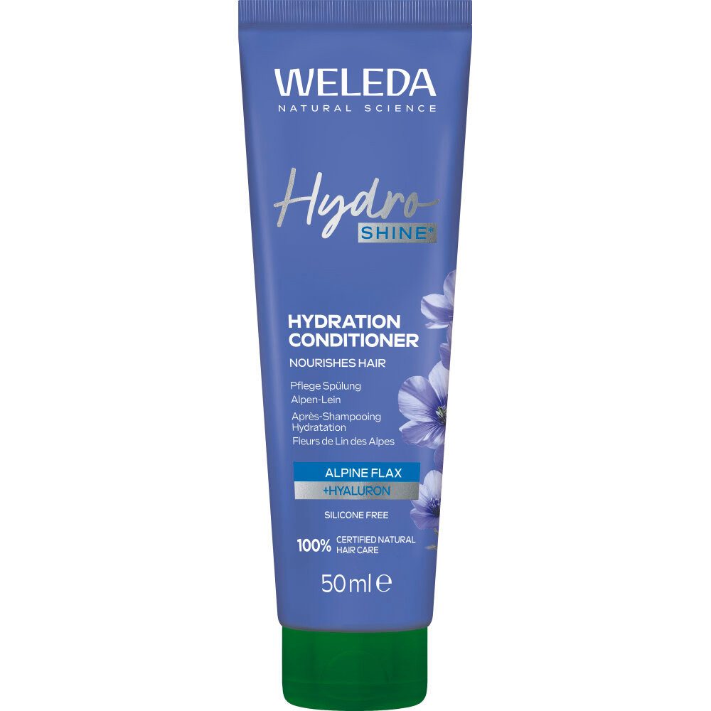 WELEDA Haarshampoo HydroShine Pflege Spülung Alpen-Lein, 50 ml