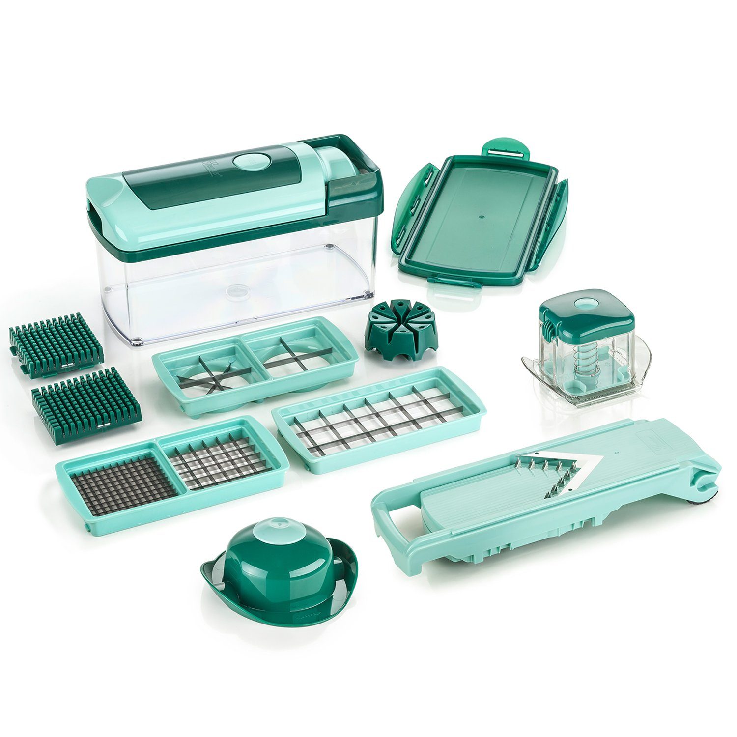 Genius Gemüseschneider Nicer Dicer Fusion, 13 Teile Obstschneider Gemüse Set V Hobel