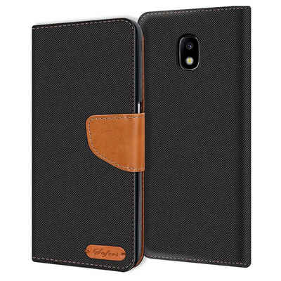 CoolGadget Handyhülle Denim Schutzhülle Flip Case für Samsung Galaxy J3 2017 J330 5 Zoll, Book Cover Handy Tasche Hülle für Samsung J3 2017 Klapphülle