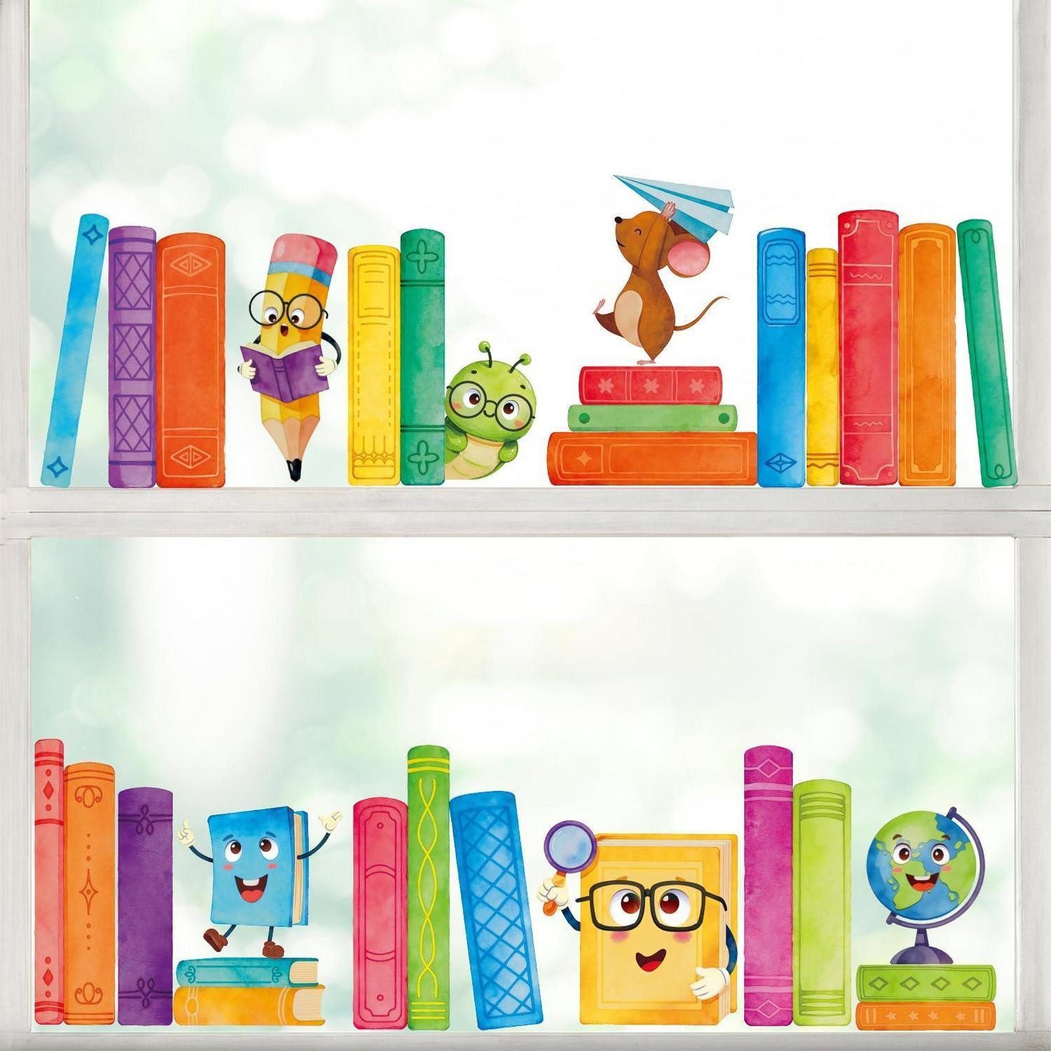 LuxusKollektion Fensterbild Fensterbilder Einschulung Bücher Motiv