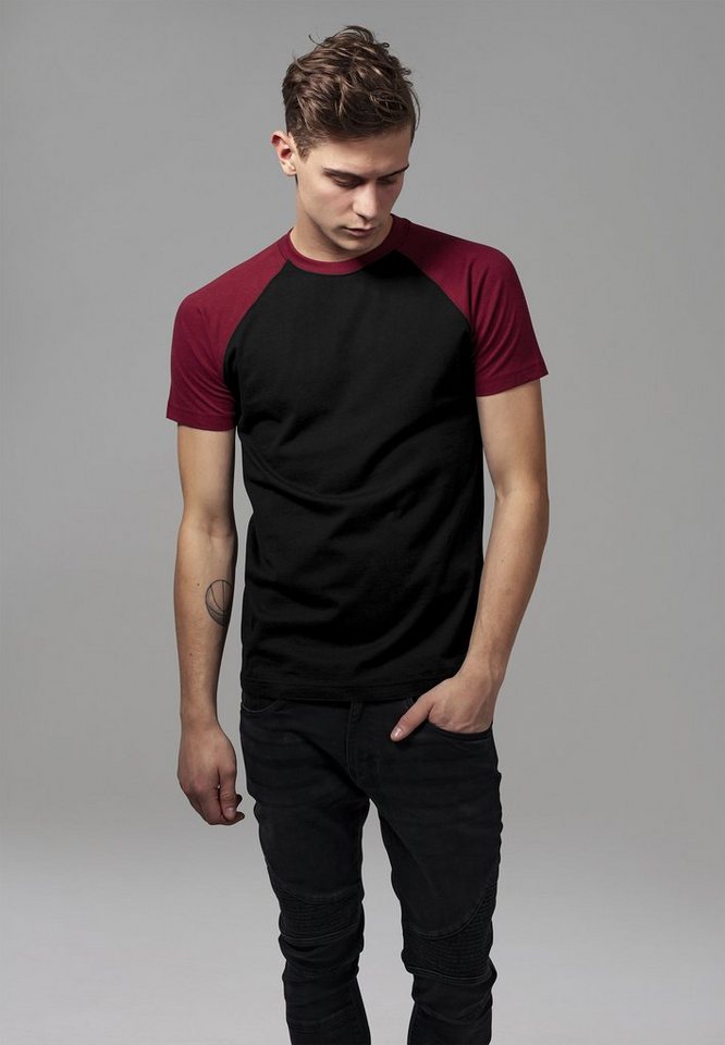 URBAN CLASSICS T-Shirt Herren Raglan Contrast Tee (1-tlg),  Rundhalsausschnitt rundet den lässigen, sportlichen Look ab