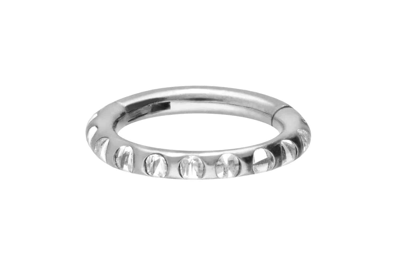 Piercing-Set Titan Segmentring Clicker KRISTALLE + EPOXY