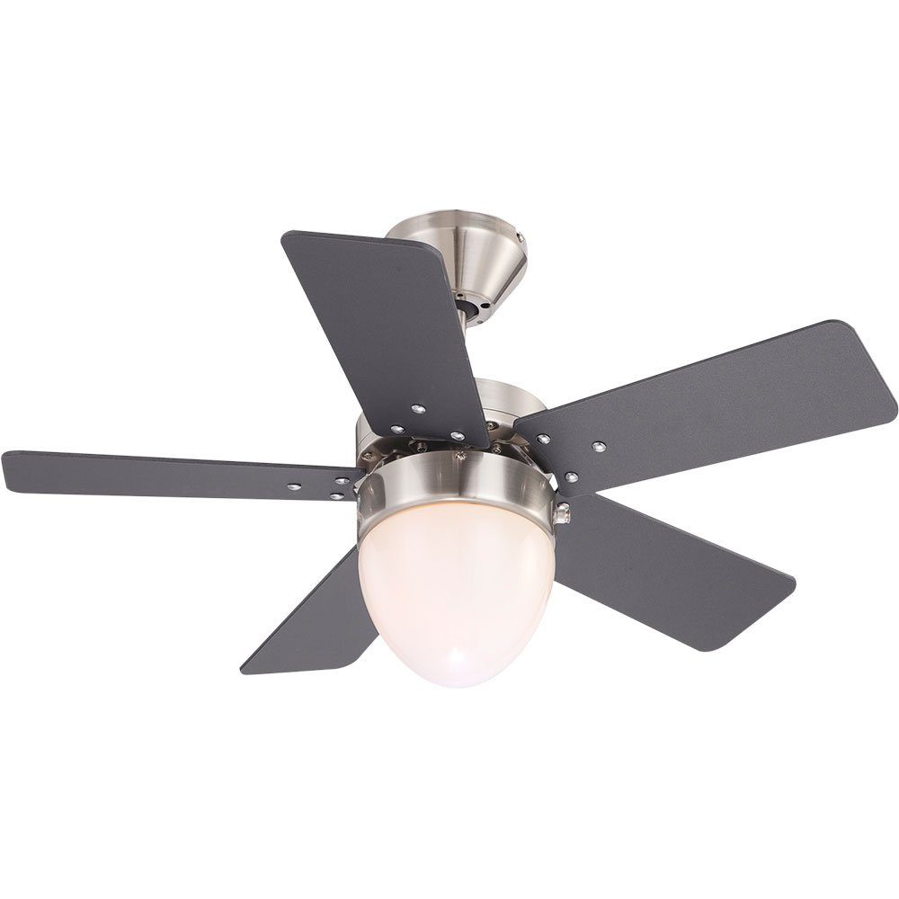 GLOBO LIGHTING Deckenventilator, Deckenventilator Deckenlampe E27 Glas 3-Stufen Decke Vor-Rücklauf