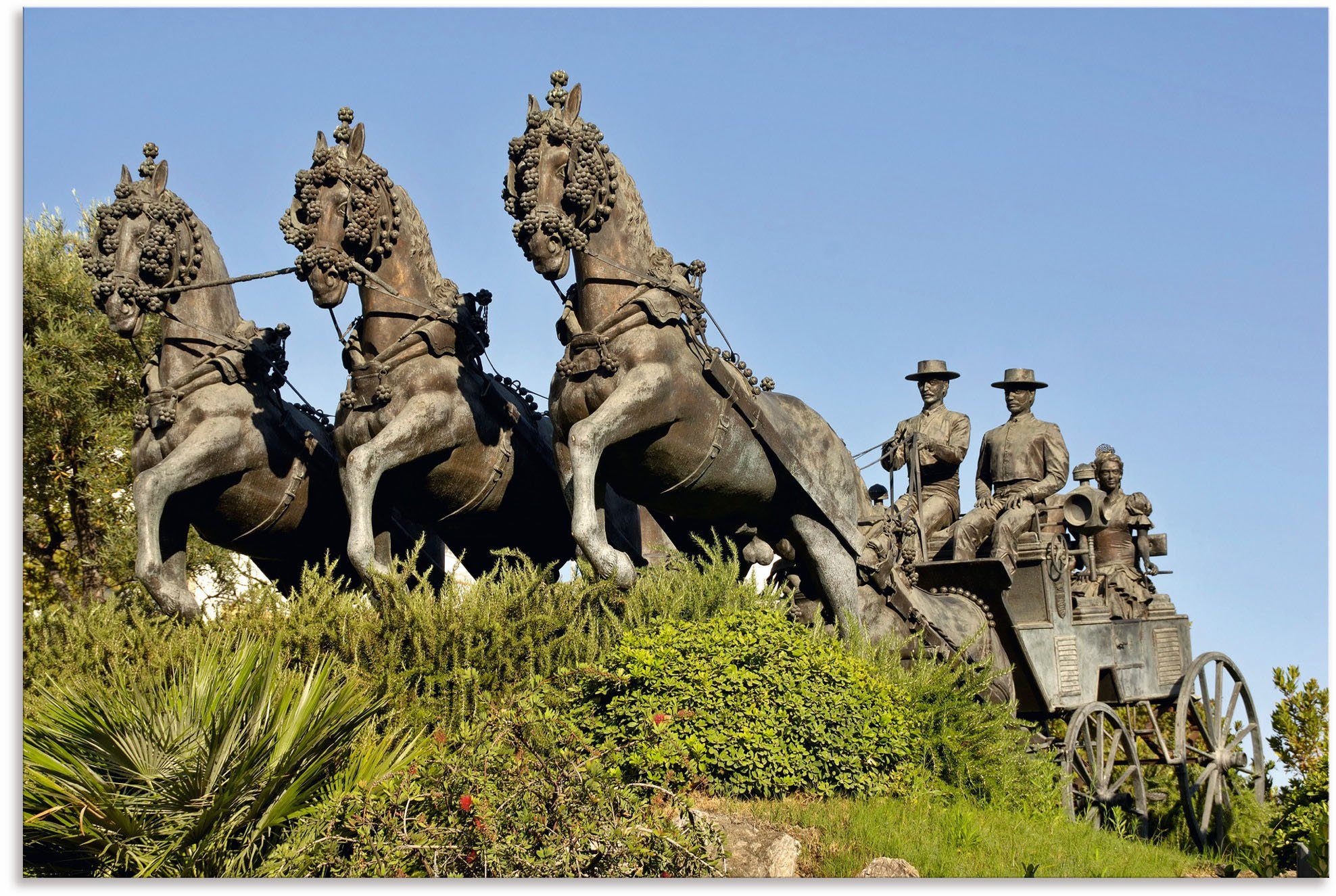 Pferden Leinwandbild, Elemente oder Edle Artland St), Architektur mit Jerez, Kutsche Alubild, Statue (1 in als Größen Wandaufkleber in Wandbild versch. Poster der