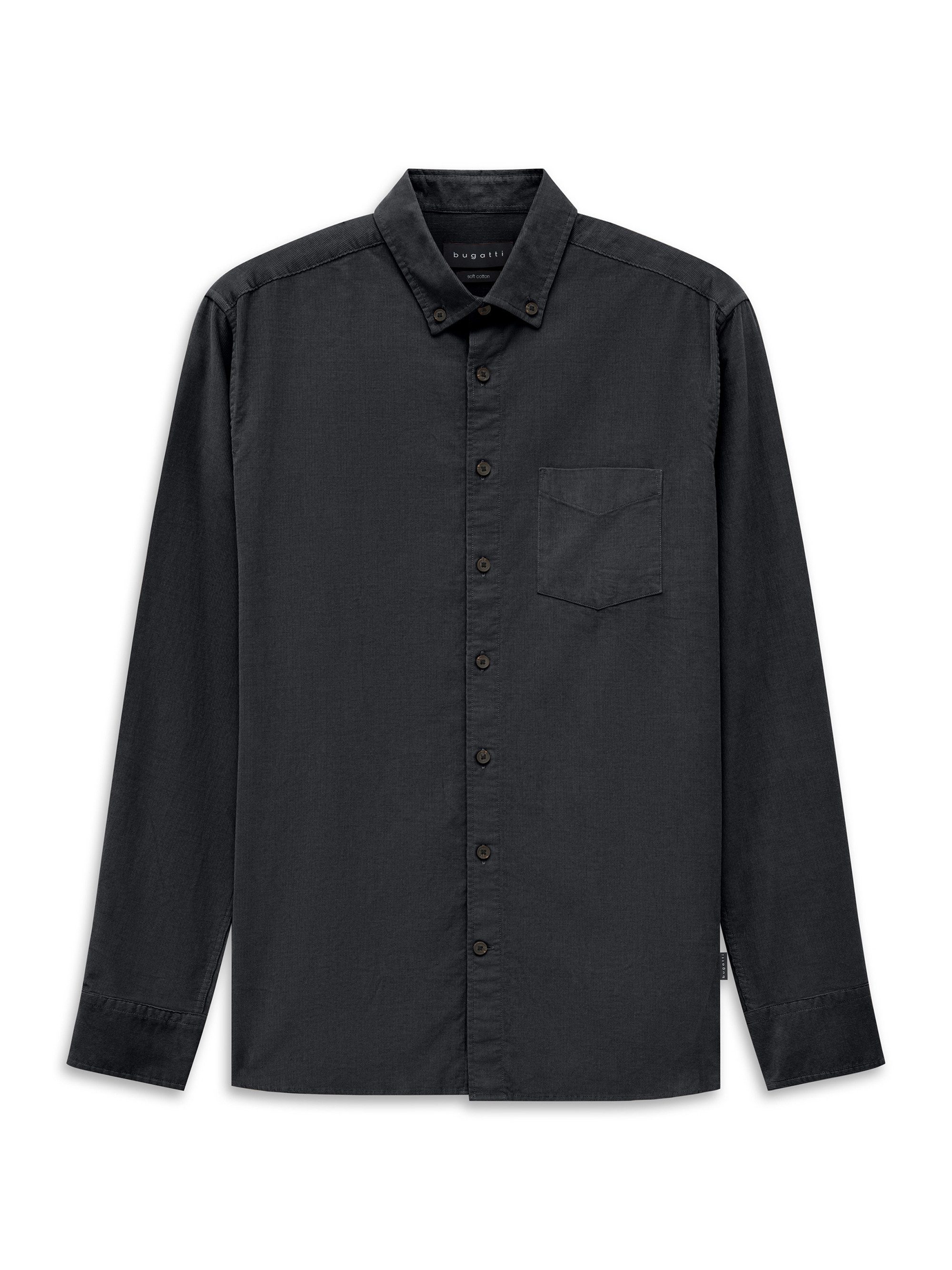 bugatti Langarmhemd Modern Fit Modern Fit Cord Baumwolle Button-Down
