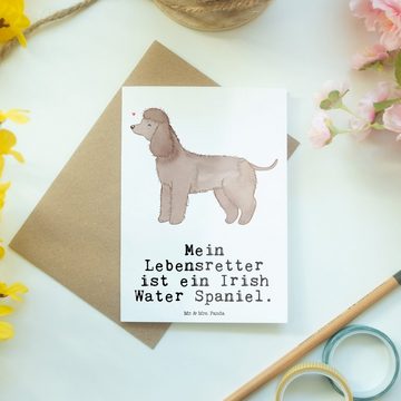 Mr. & Mrs. Panda Grußkarte Irish Water Spaniel Lebensretter - Weiß - Geschenk, Hochzeitskarte, W, Matte Innenseite