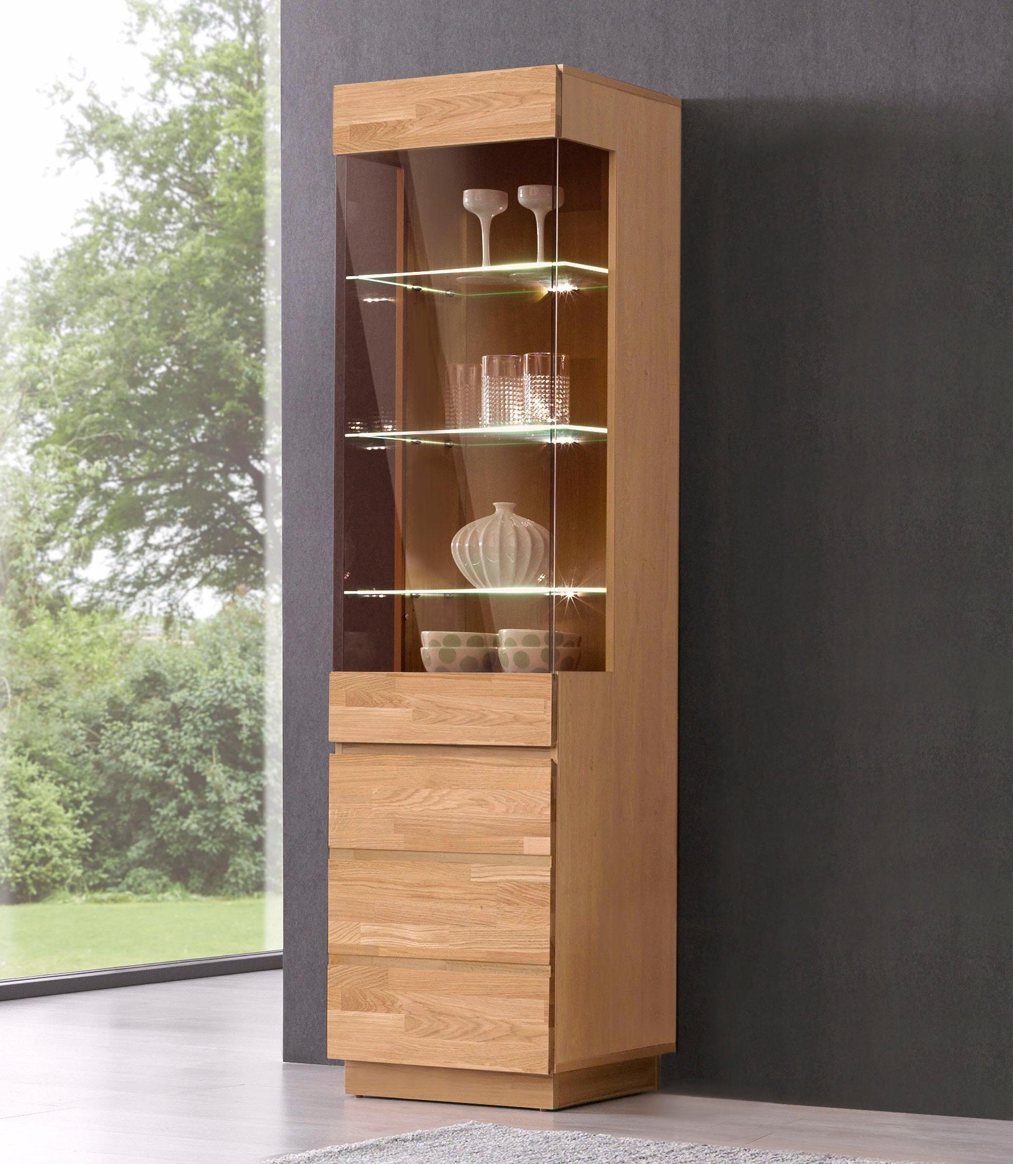 Home affaire Vitrine Höhe 184 cm, Türen aus Massivholz, mit Glaseinsatz