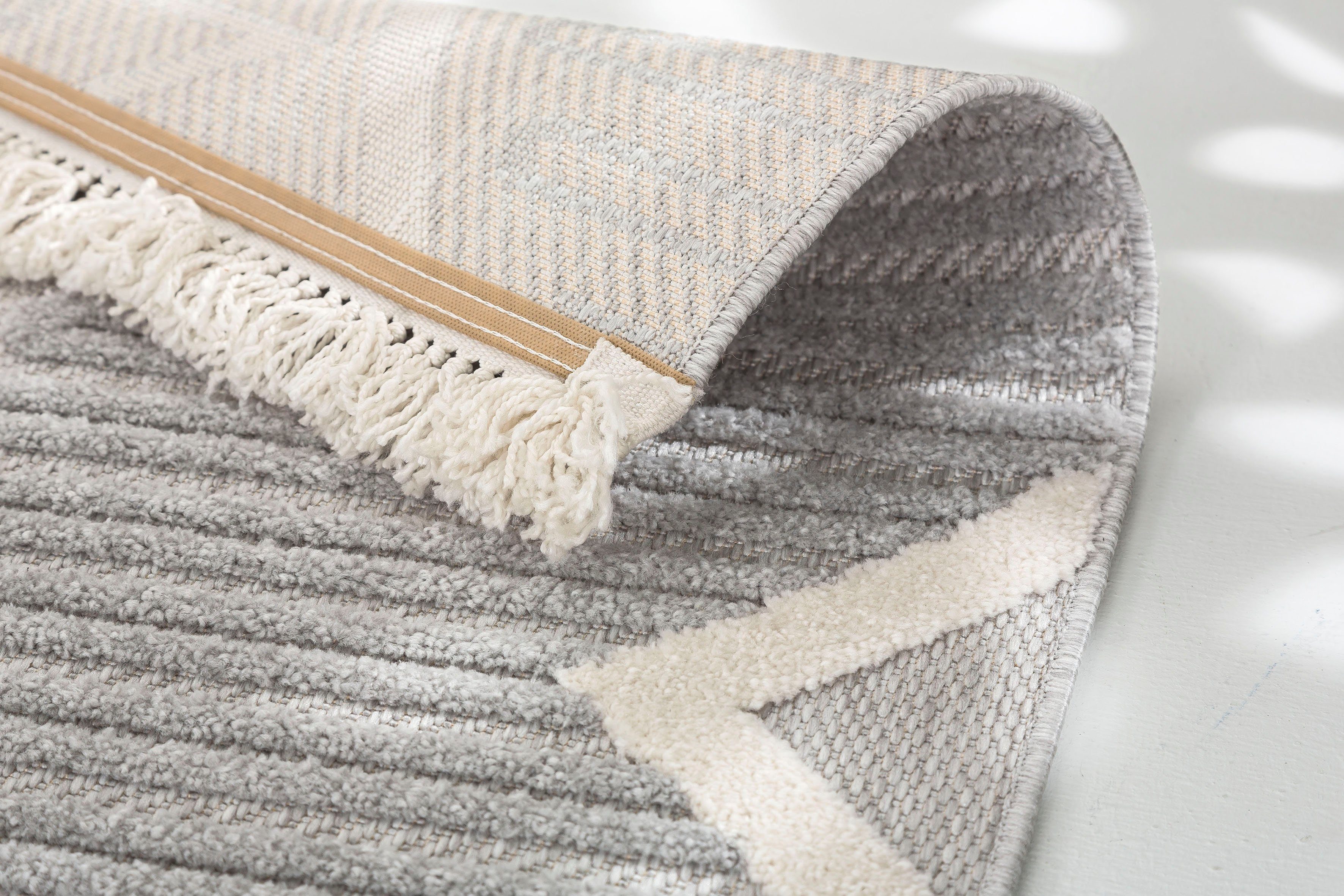 SCHÖNER WOHNEN-Kollektion Teppich Summer 6352, rechteckig, Höhe: 6 mm, In- und Outdoor geeignet, Hoch Tief Struktur, Robuster Teppich