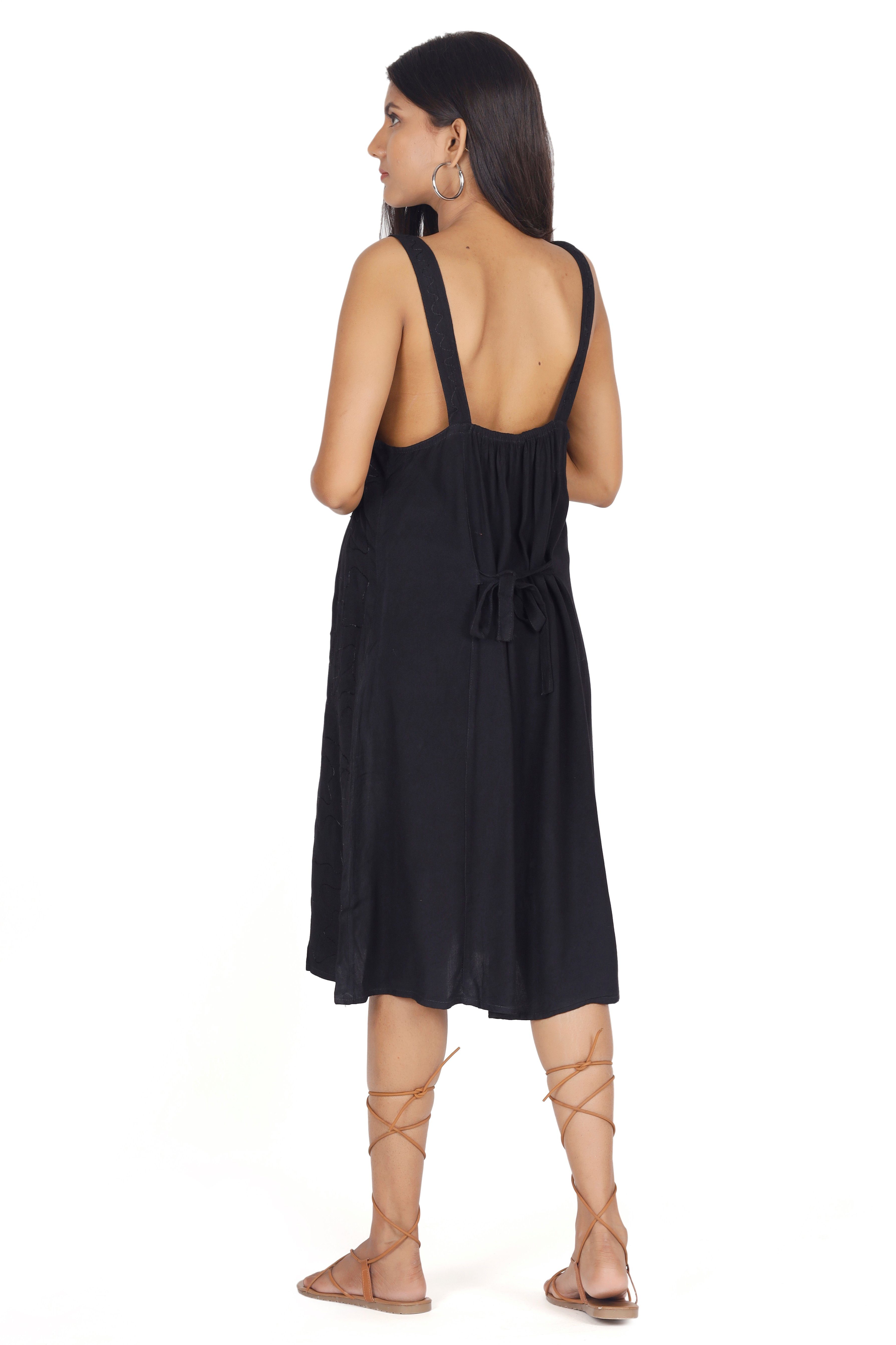 schwarz/Design alternative indisches Guru-Shop Minikleid Midikleid 23 -.. Boho Besticktes Bekleidung Kleid,