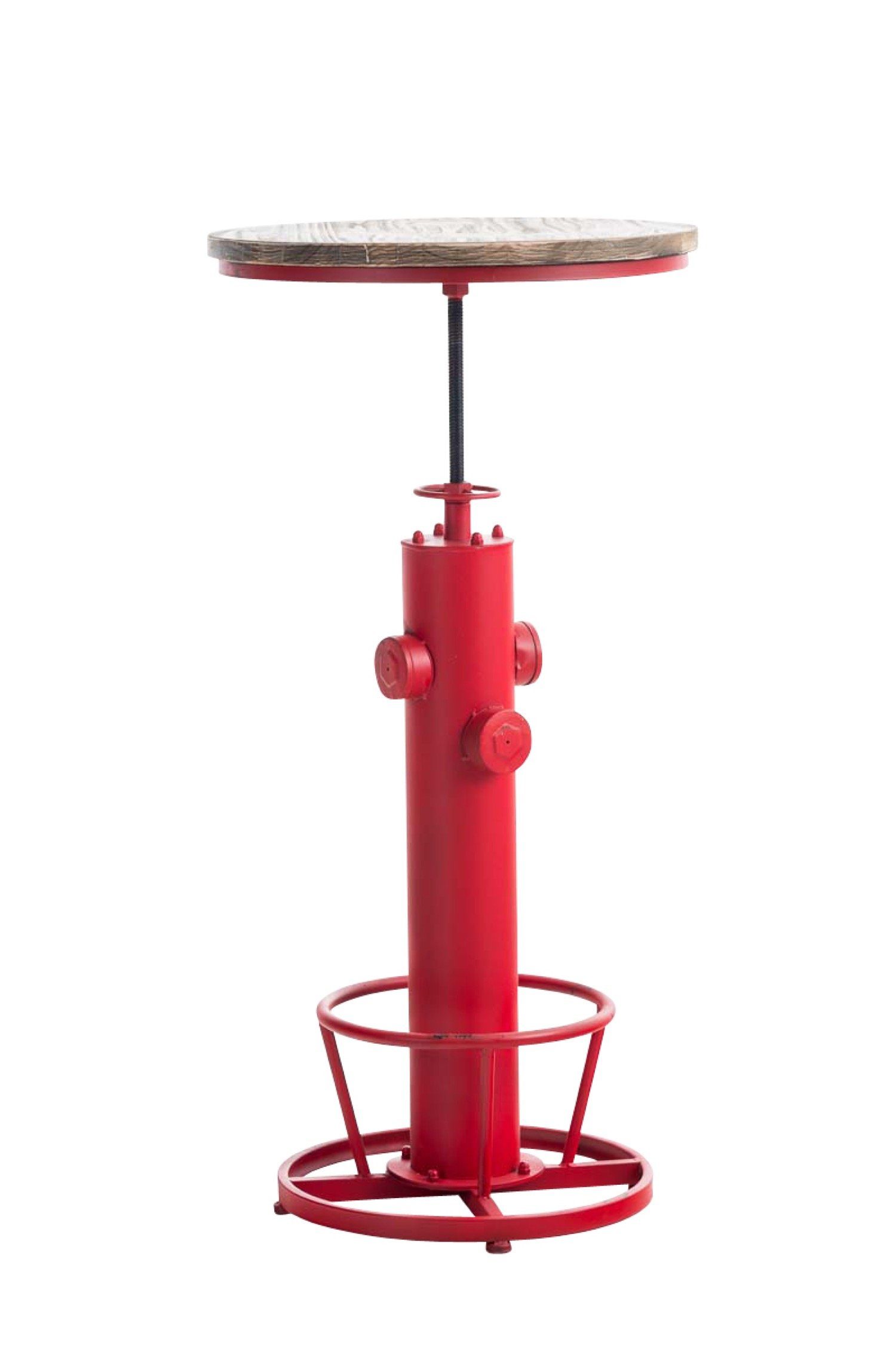 TPFLiving Stehtisch Ruhne - Bartisch für Küche, Esszimmer, Wohnzimmer, Balkon, Terrasse (Bistrotisch mit Kiefernholz-Tischplatte - Durchmesser: 60 cm, 1-St., Höhenverstellbarer Stehtisch mit Stahlgestell), Maße (BxLxH): 60 x 60 x 100cm - Gewicht 15 kg - Farbe: rot rot | rot
