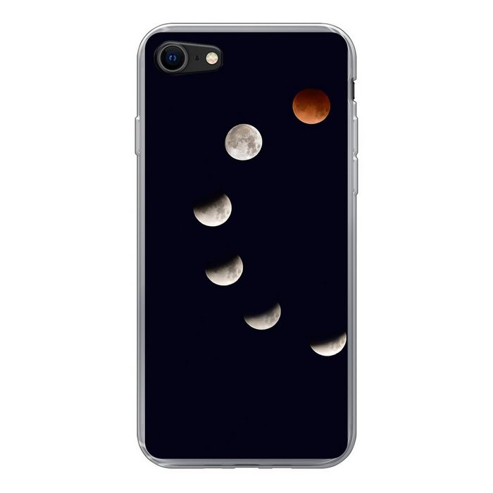 MuchoWow Handyhülle Mond - Bild - Nacht Handyhülle Apple iPhone SE (2020) Smartphone-Bumper Print Handy