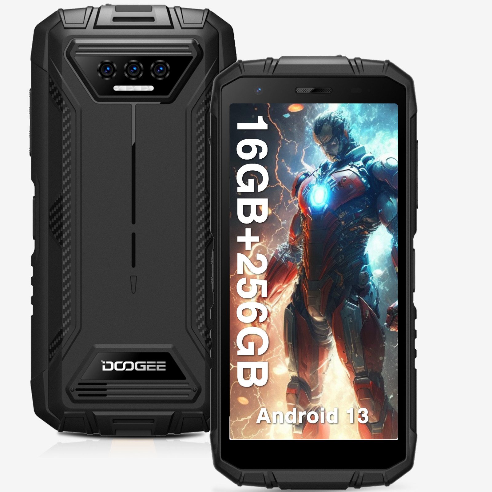 DOOGEE S41 Max 5.5 Zoll HD+ Display,6300mAh, 13MP+8MP Smartphone (5.5 Zoll, 256 GB Speicherplatz, 13 MP Kamera, IP68/IP69K Wasserdicht, Face ID/OTG/NFC/GPS/BT5.0)