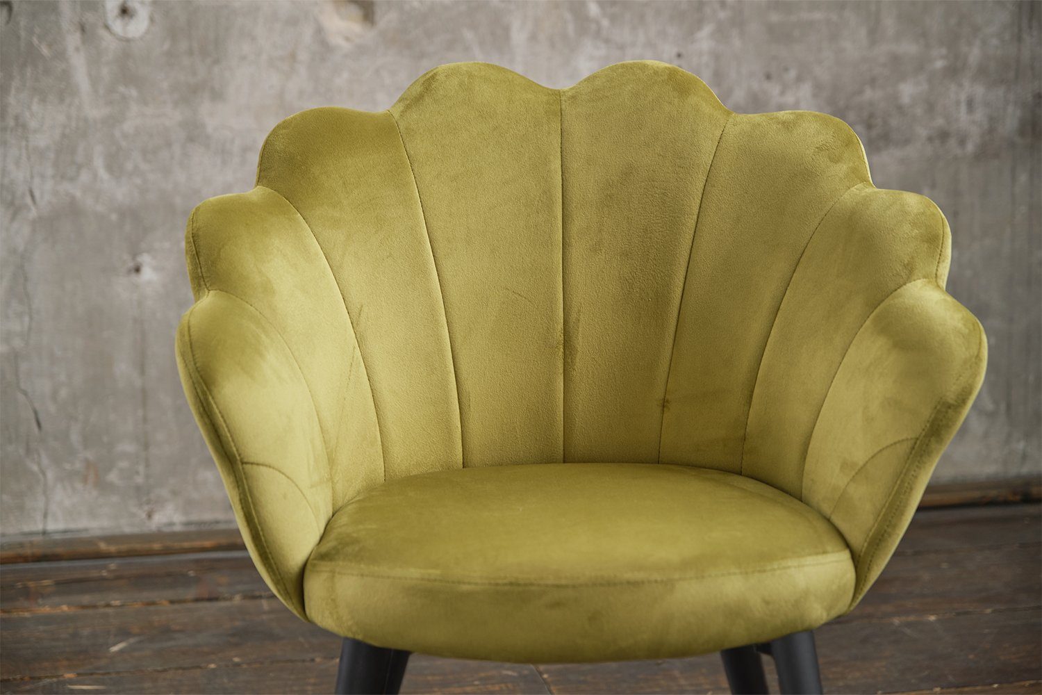 KAWOLA Esszimmerstuhl Velvet, versch. schwarz Fuß CARLA, grün gold schwarz od. | Farben, Stuhl