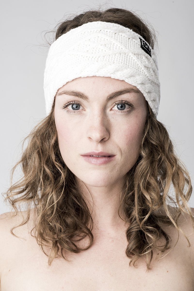 SUPER.NATURAL Stirnband Merino Stirnband KNIT HEADBAND wärmender Merino-Materialmix FRESH WHITE