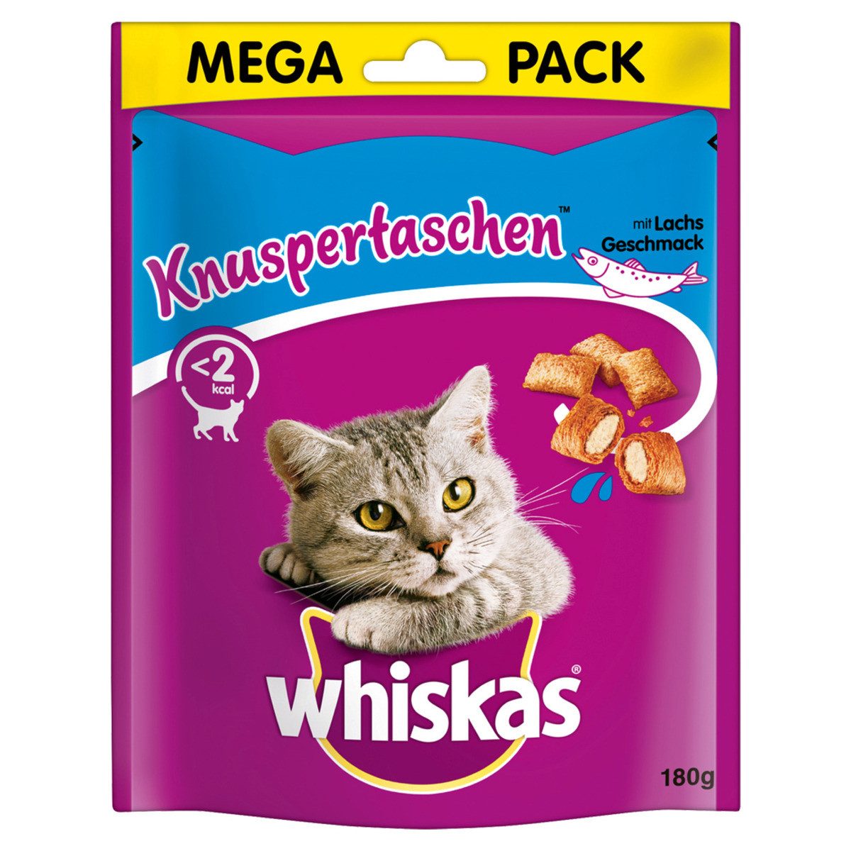 Whiskas Knuspertaschen mit Lachs Geschmack 180 g - 4 Stück