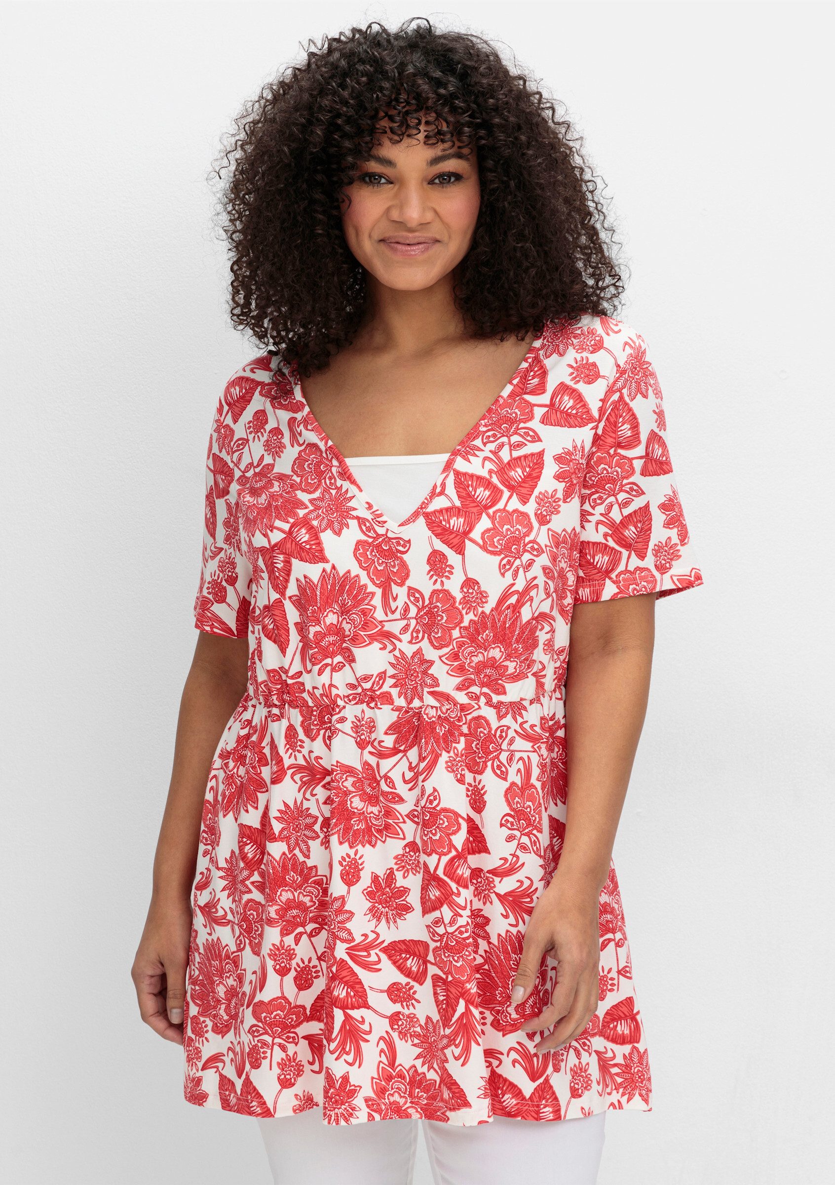 sheego by Joe Browns T-Shirt Longshirt . in Layeroptik, mit elastischer Tai günstig online kaufen