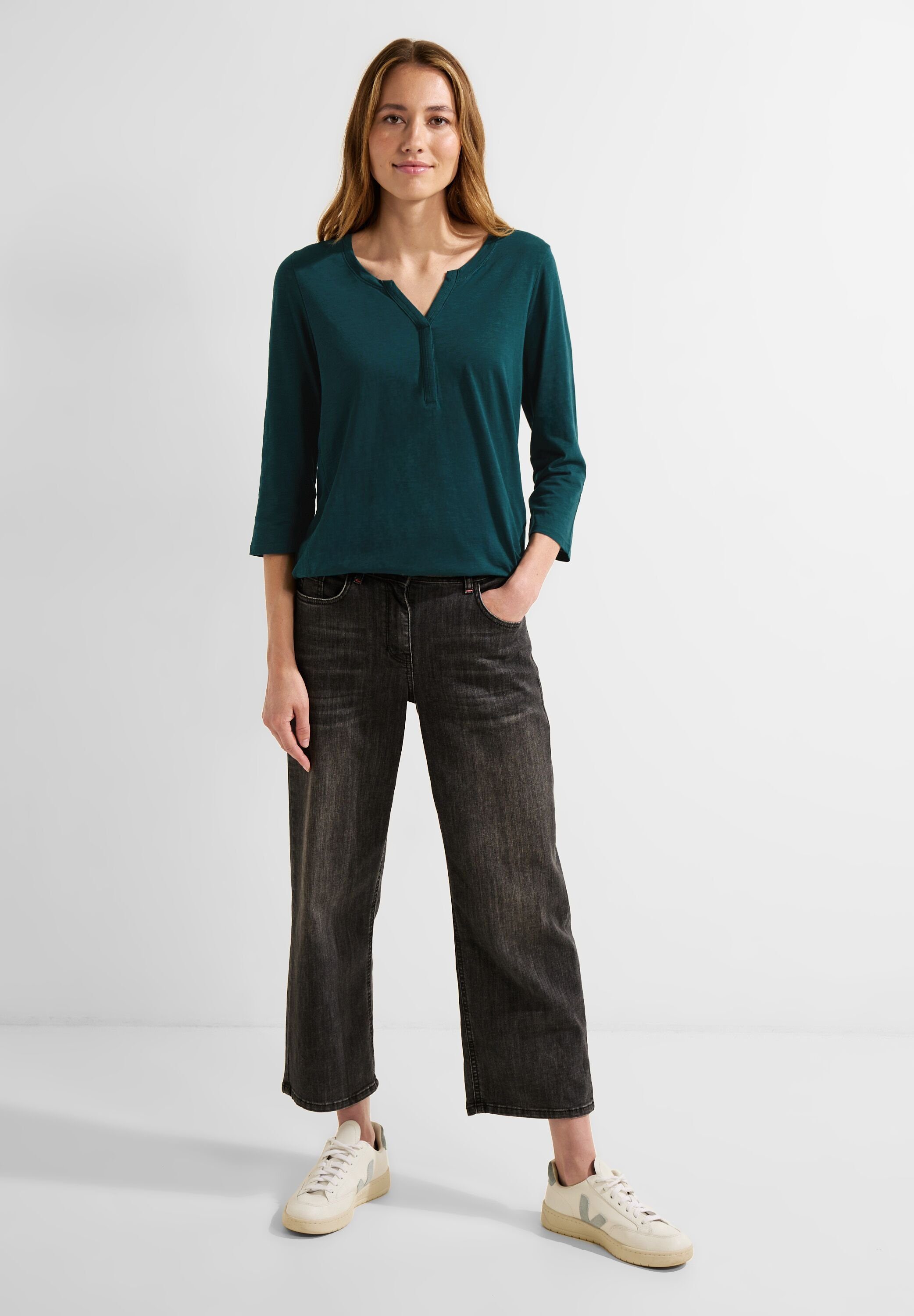 mit Cecil 3/4 3/4-Arm-Shirt deep Ärmeln lake green