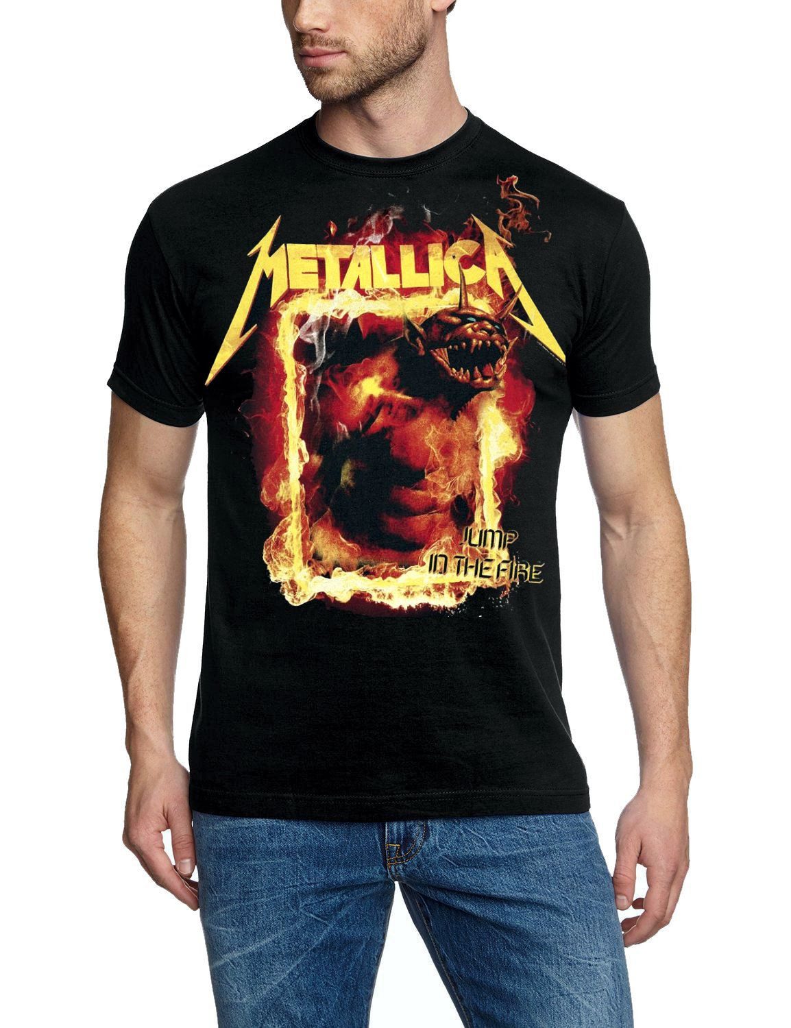 metallica Print-Shirt METALLICA Fire BAND T-SHIRT Schwarz Herren L XL XXL M günstig online kaufen