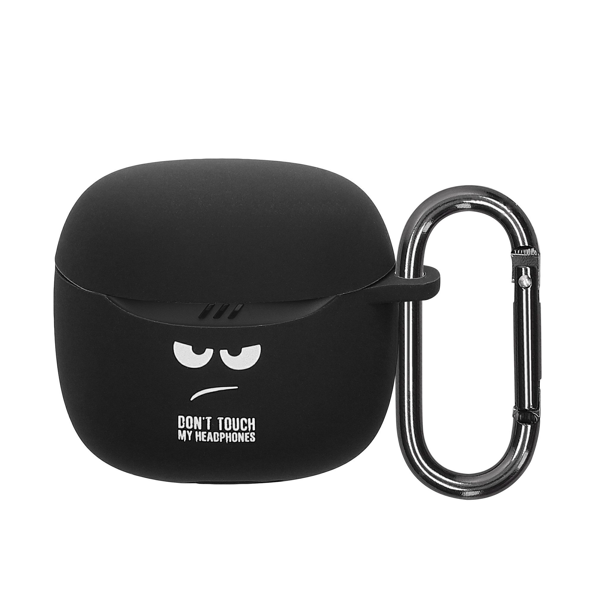 kwmobile Kopfhörer-Schutzhülle Design Schutzhülle für JBL Tune Flex 2 Hülle, TPU Silikon Case für Kopfhörer Ladecase stoßfestes Cover mit Karabiner
