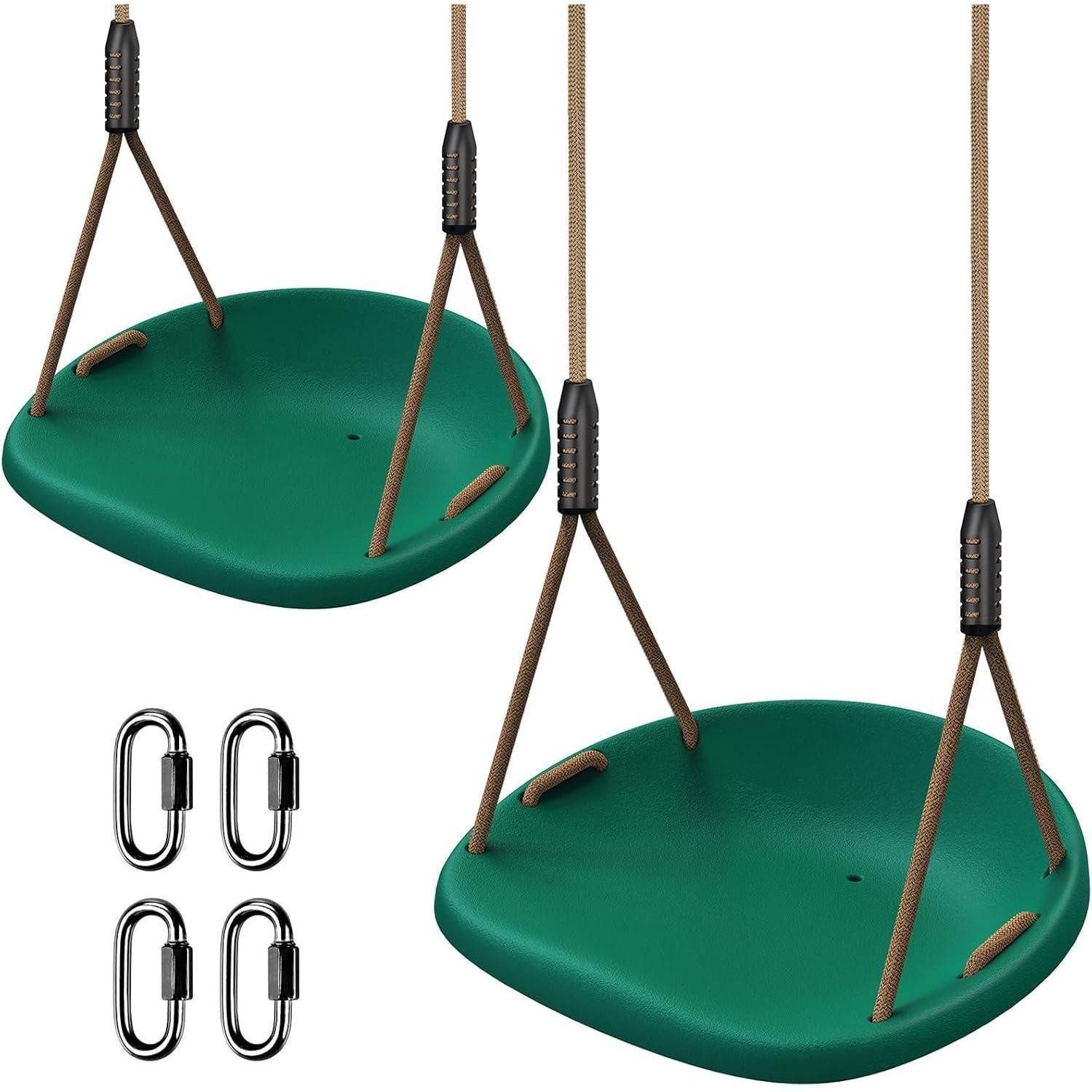 LuxusKollektion Doppelschaukel Schaukel 2er Hartgummi Seil150200cm 2 Pack Grün-concaved-2er