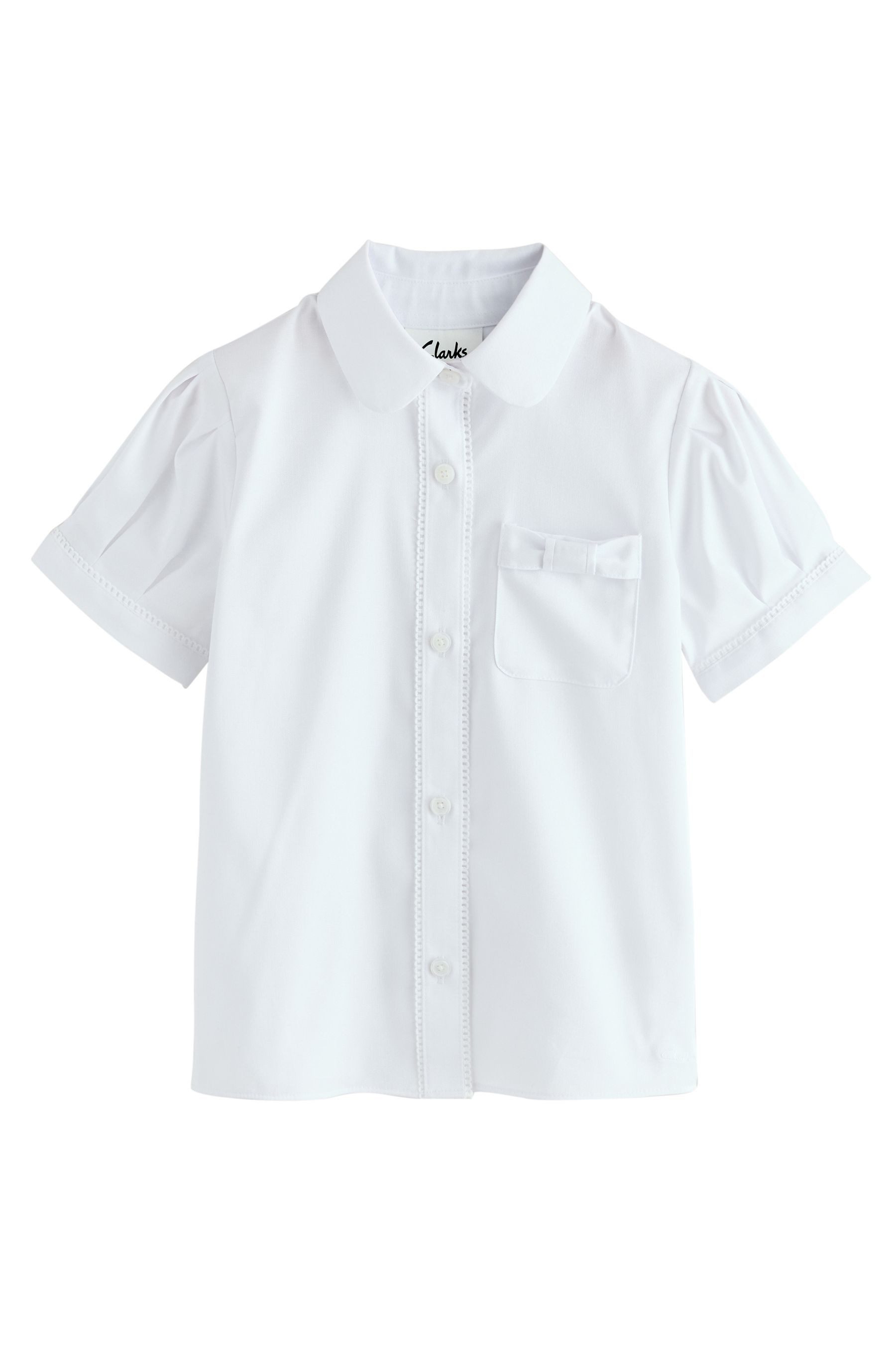 Clarks Hemdbluse Clarks Kurzarmhemden mit Schleife, 3er-Pack (3-tlg)
