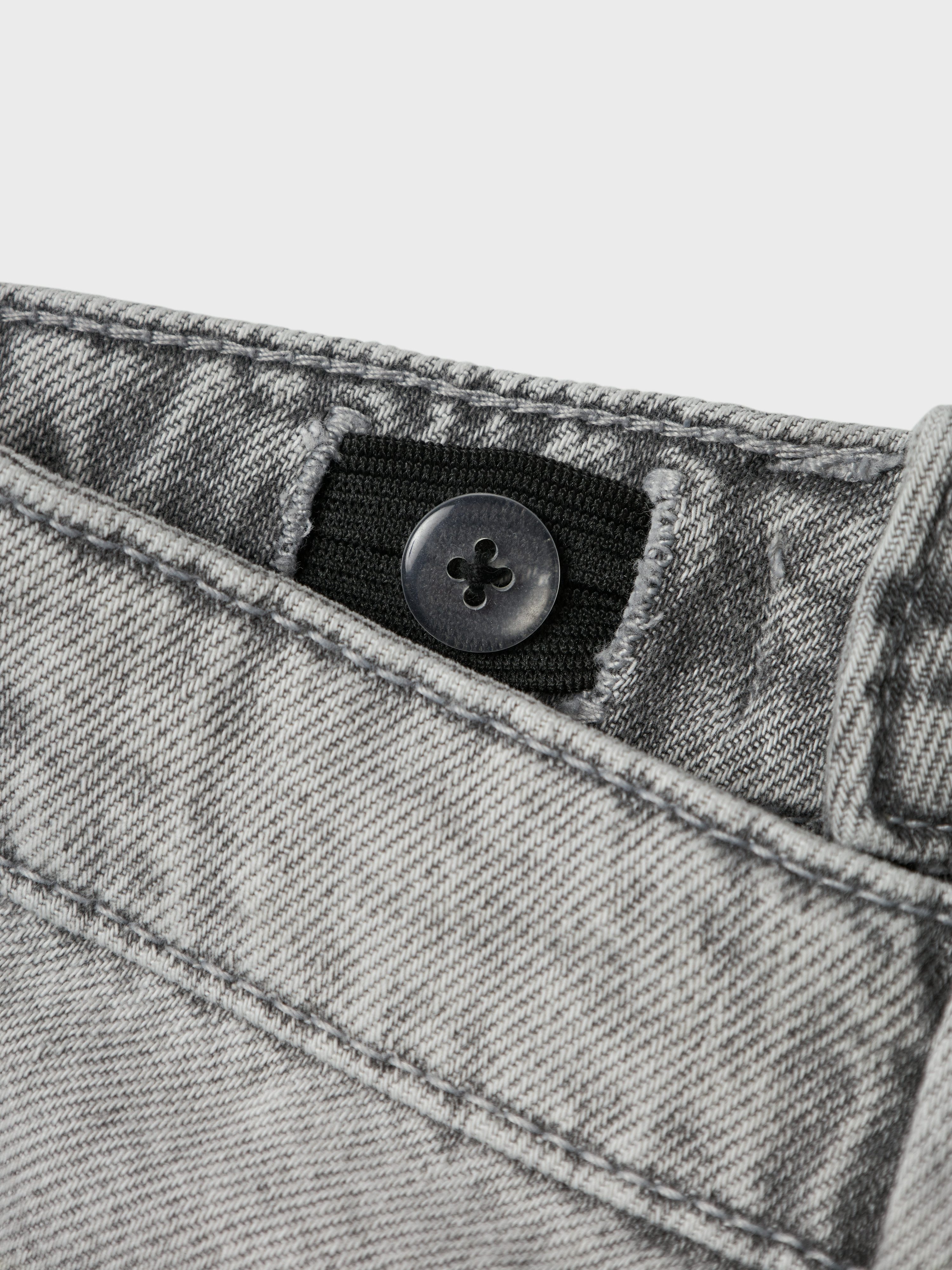 Name It Weite Jeans NKFROSE für Mädchen mit weitem Bein und klassischem Sitz normal, Denim, Abriebeffekte, Reißverschluss – Bild 4 von 5