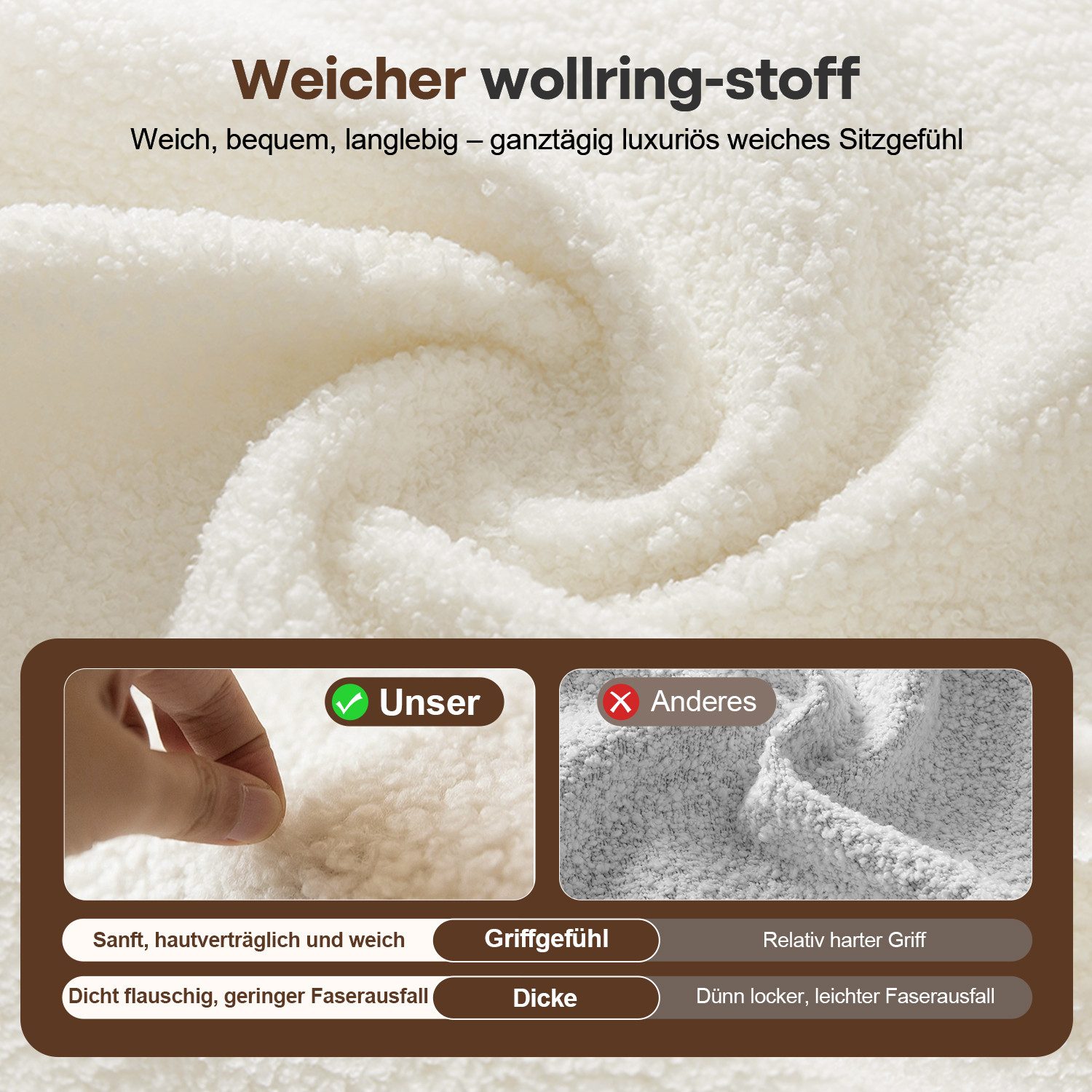 Adormii Bürostuhl Schminkstuhl,Homeoffice Stuhl mit Armlehnen,Drehstuhl mit Rrollen (Schreibtischstuhl,Boucle-Gewebe,höhenverstellbar,für Schminktisch,Arbeitszimmer, Schlafzimmer,150kg)