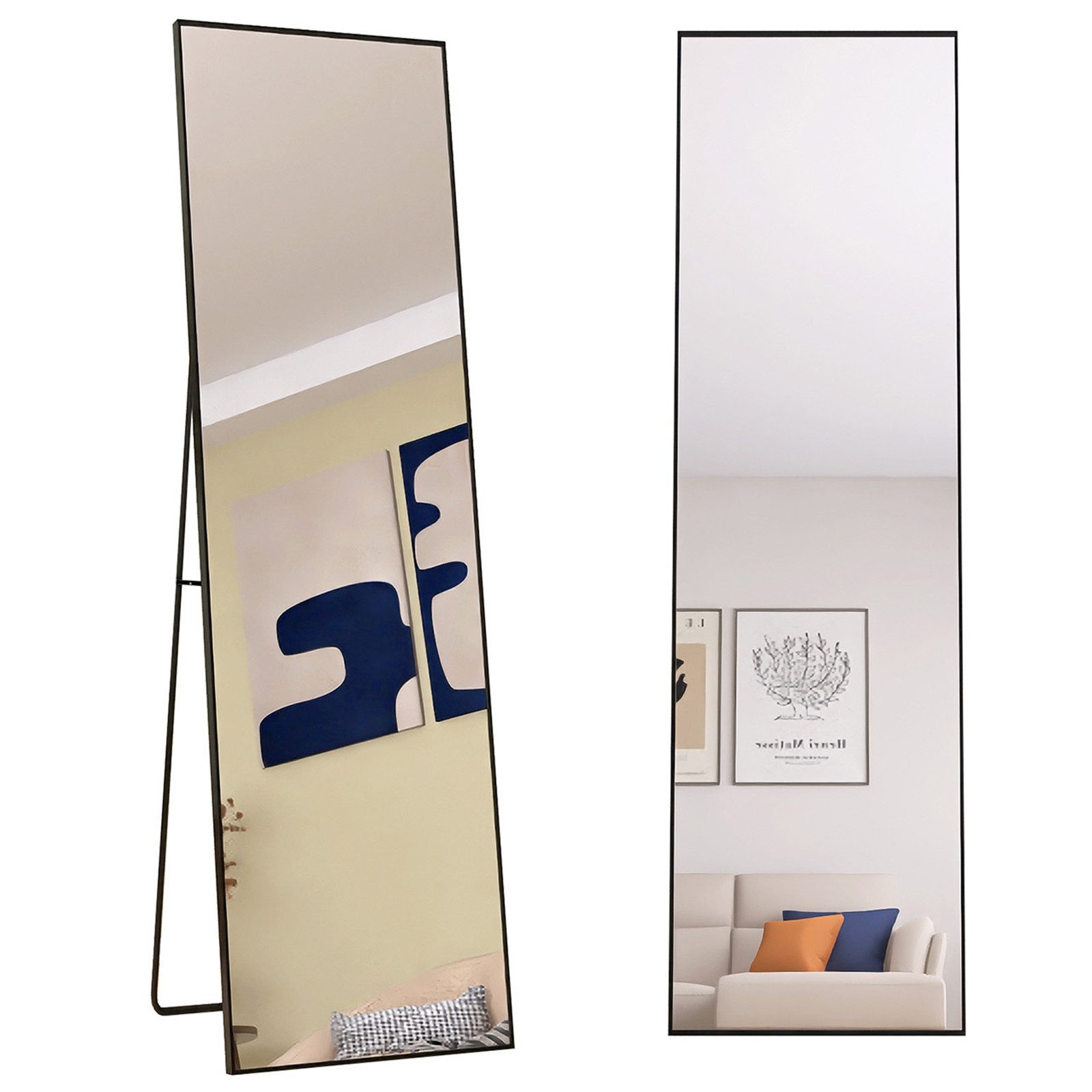 FUROKOY Ganzkörperspiegel Standspiegel mit Ständer, Metallrahmen (Garderobe günstig online kaufen