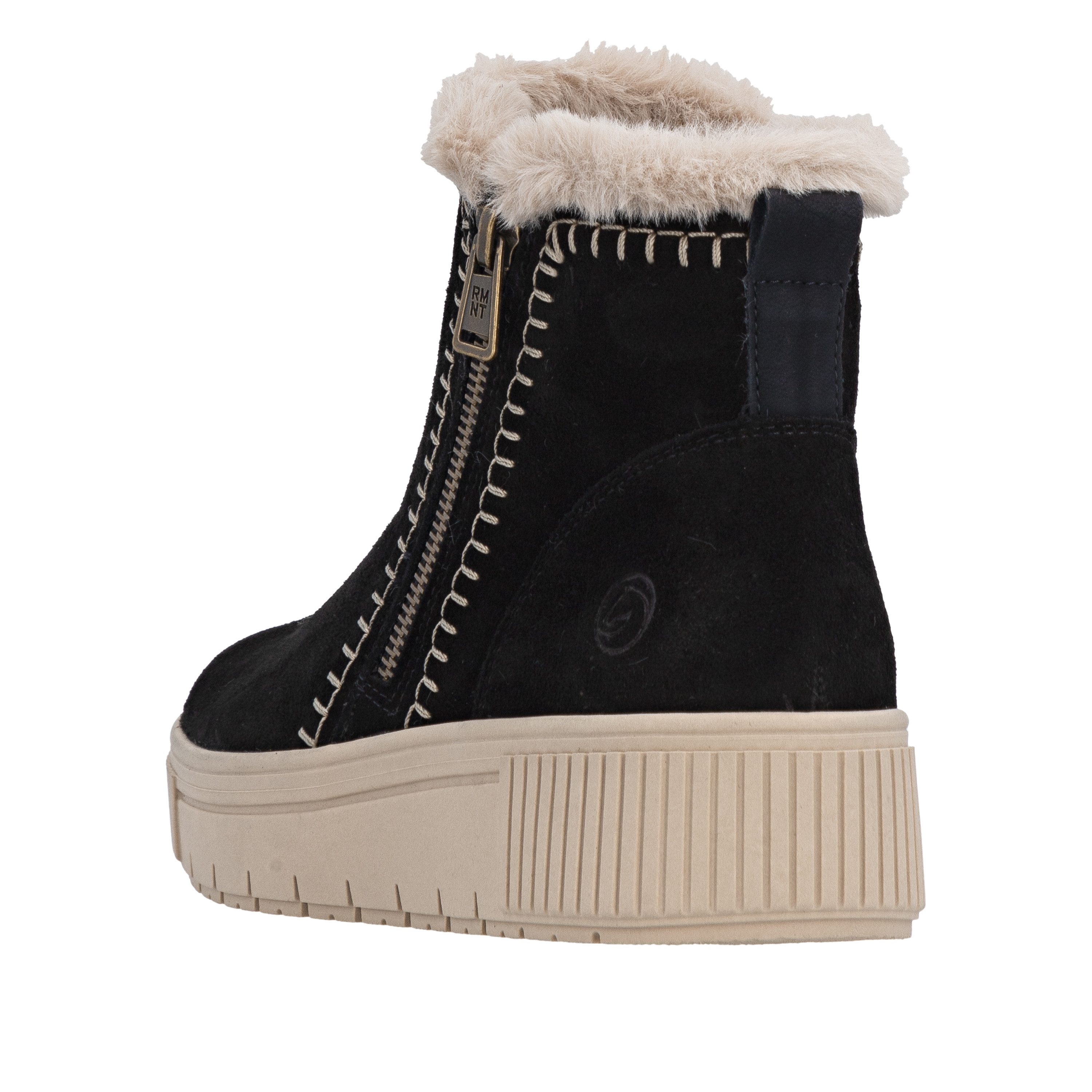 Remonte Winterboots Winterstiefelette, Plateauboots mit Fellimitat-Besatz und Softfußbett