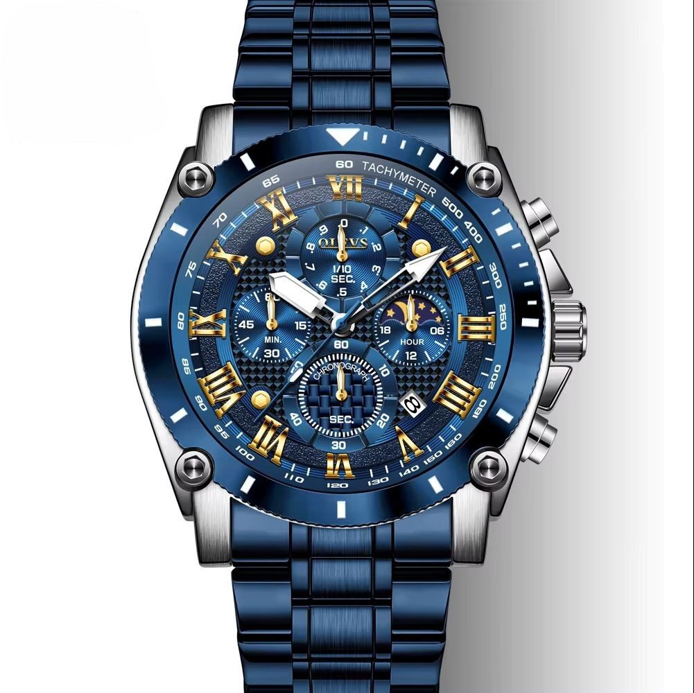 Tidy Quarzuhr Herrenuhr Modischer Chronograph mit Tag-Nacht Anzeige