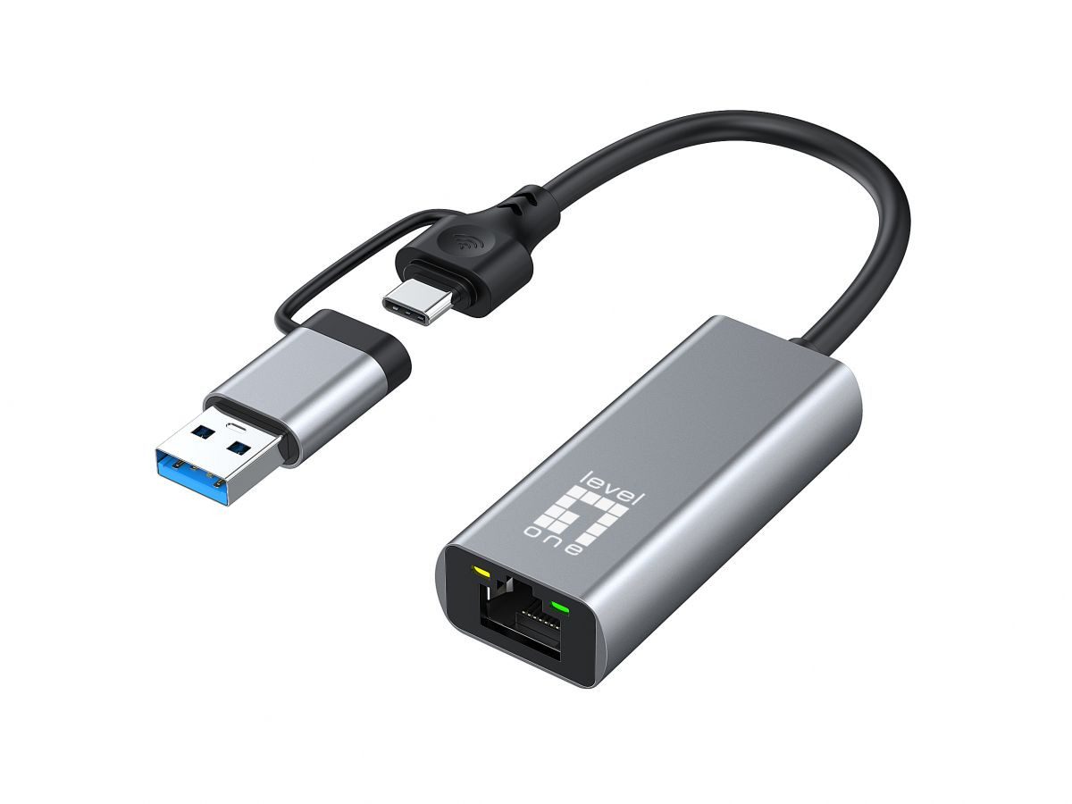 LevelOne USB-0423 USB3.0-A/C 2.5G Ethernet LAN Adapter Netzwerk-Adapter