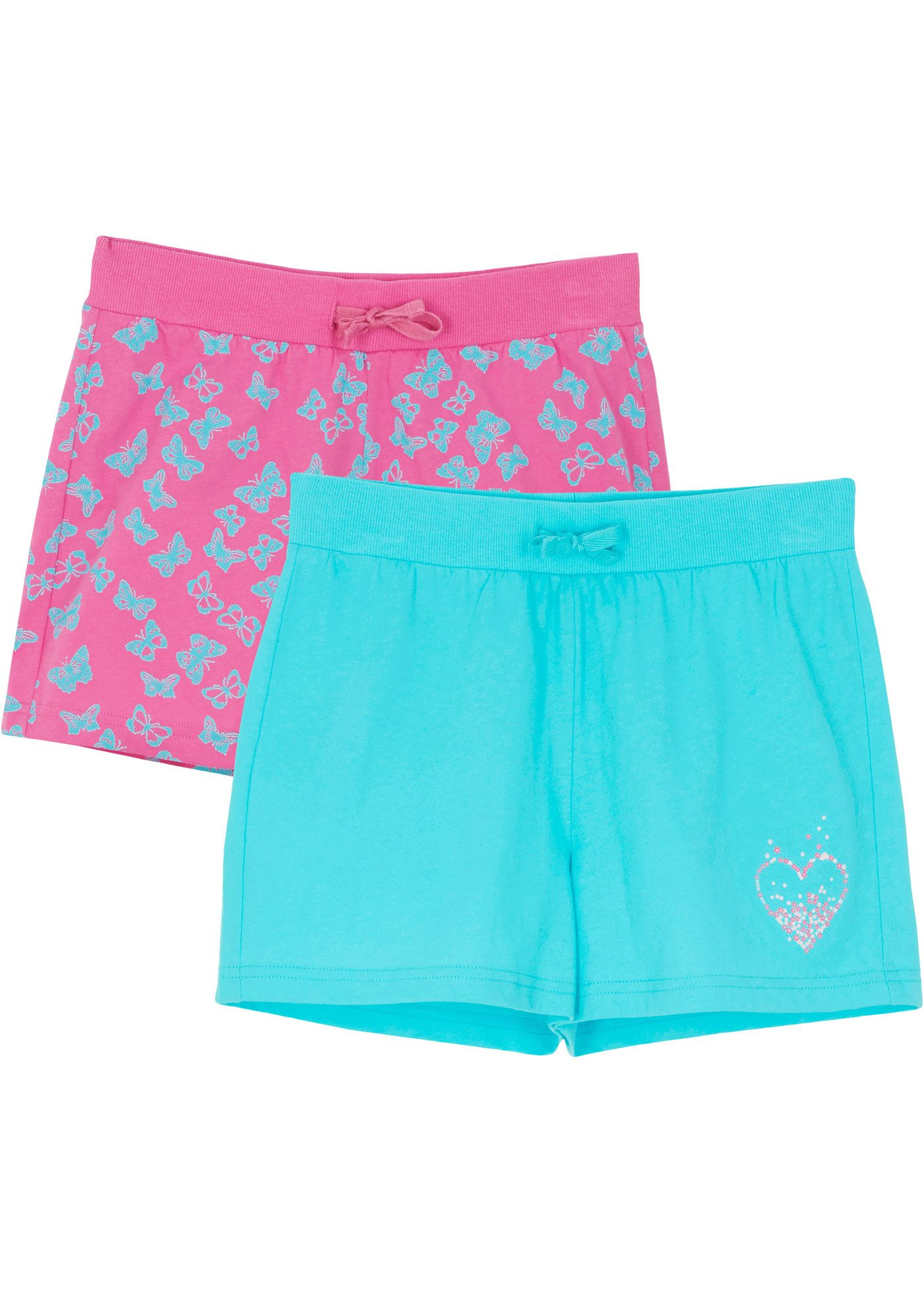 bonprix Shorts (Packung, 2-tlg) aus Baumwolle, Regular Fit, mit elastischem Bund