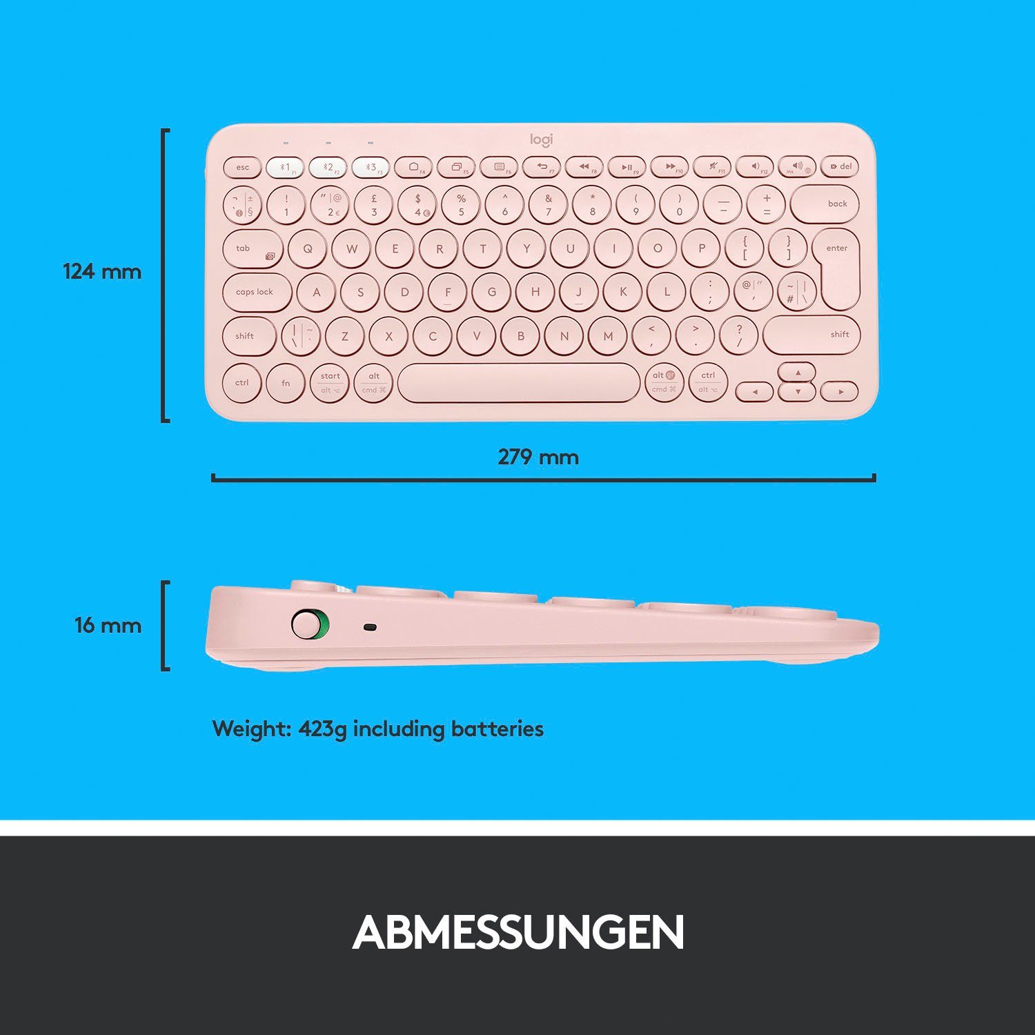 Rose Wireless-Tastatur MULTI-DEVICE Logitech K380