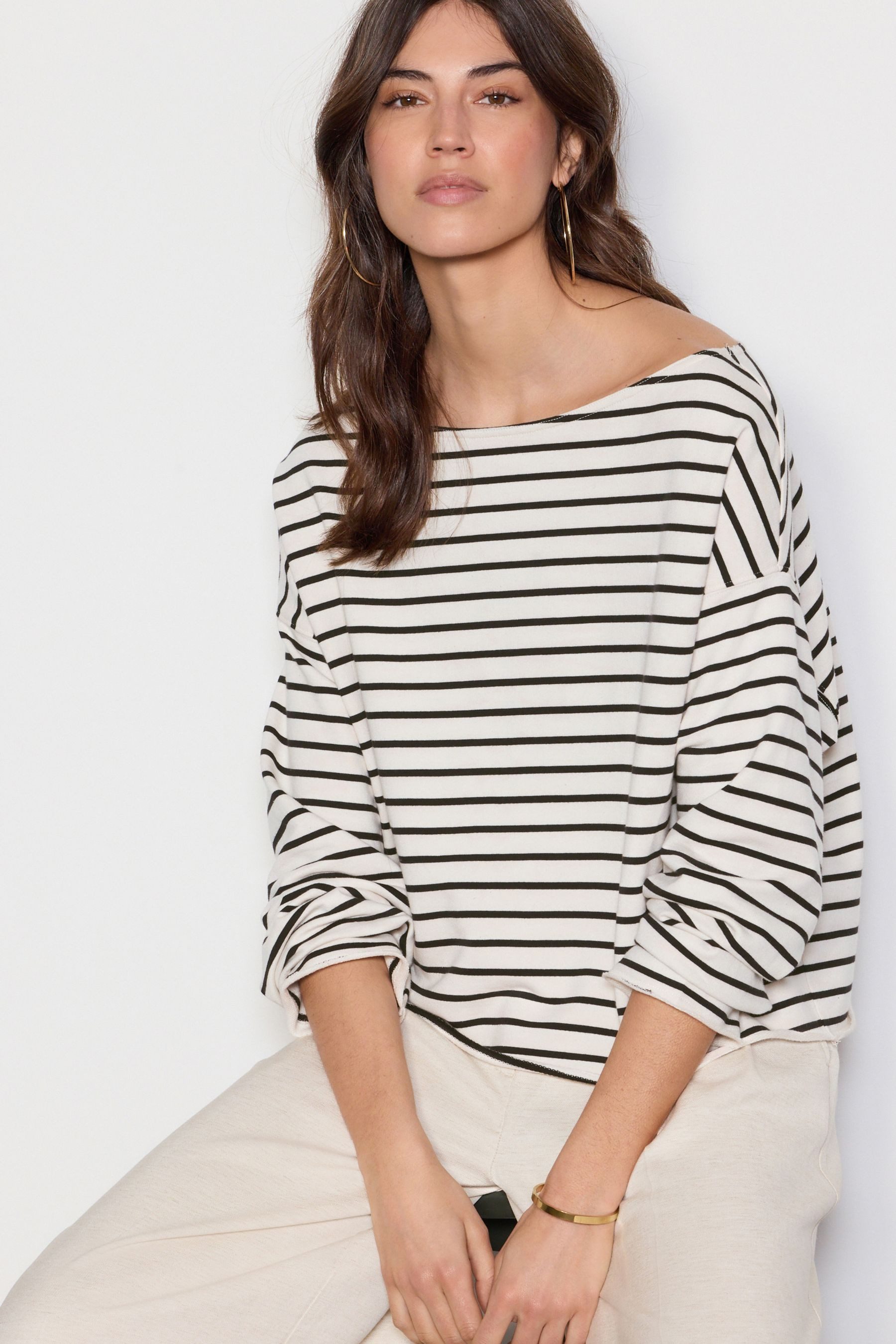 Next Sweater Sweat-Oberteil, lässiger Hals- und Schulterbereich (1-tlg)