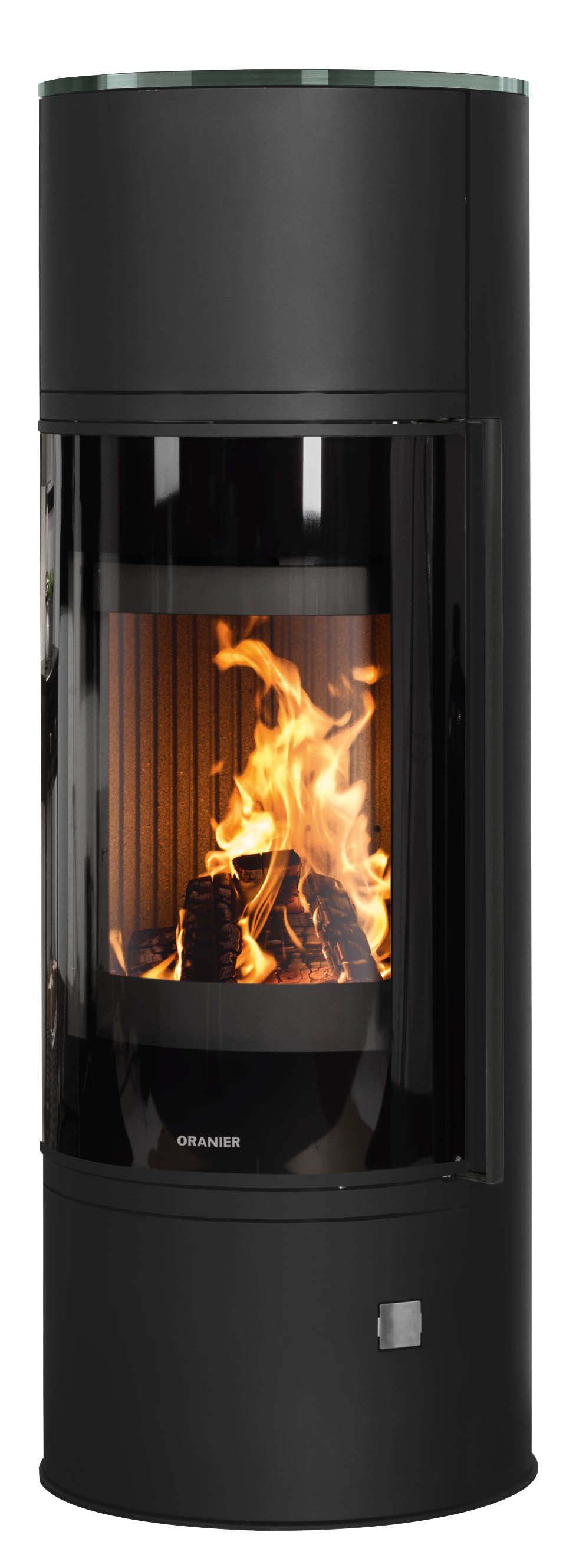 Oranier Kaminofen Arena W+ 2.0, 7 kW, Zeitbrand, (2-tlg), Stahl, Abdeckplatte aus Glas