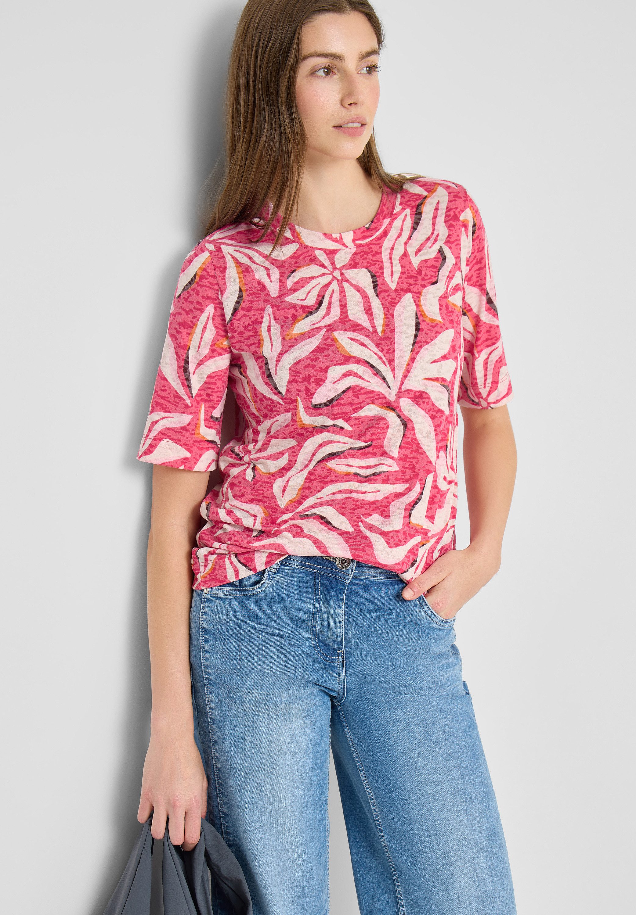 CECIL Rundhalsshirt mit Blumenprint günstig online kaufen