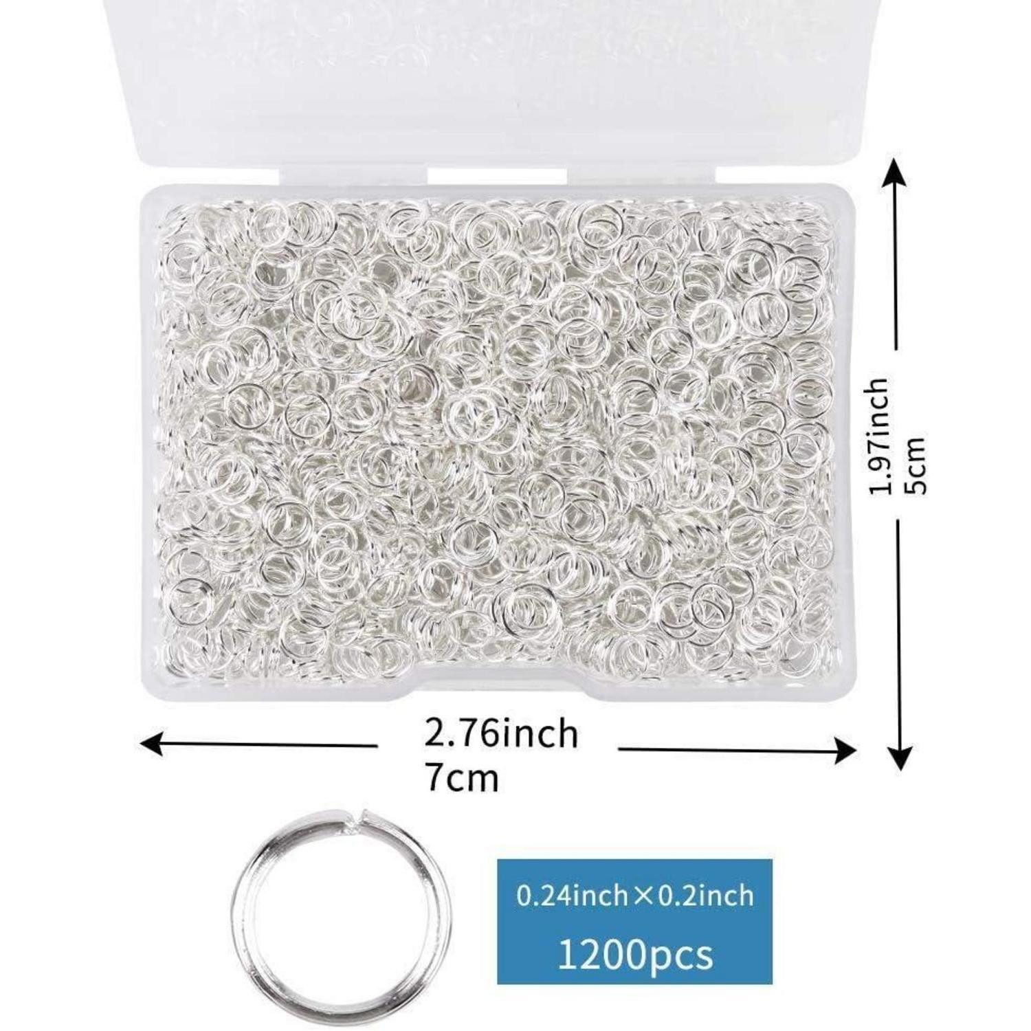 LuxusKollektion Spaltring 1200 Stücke Edelstahl Spaltringe Kettenringe DIY 0.24x0.20in
