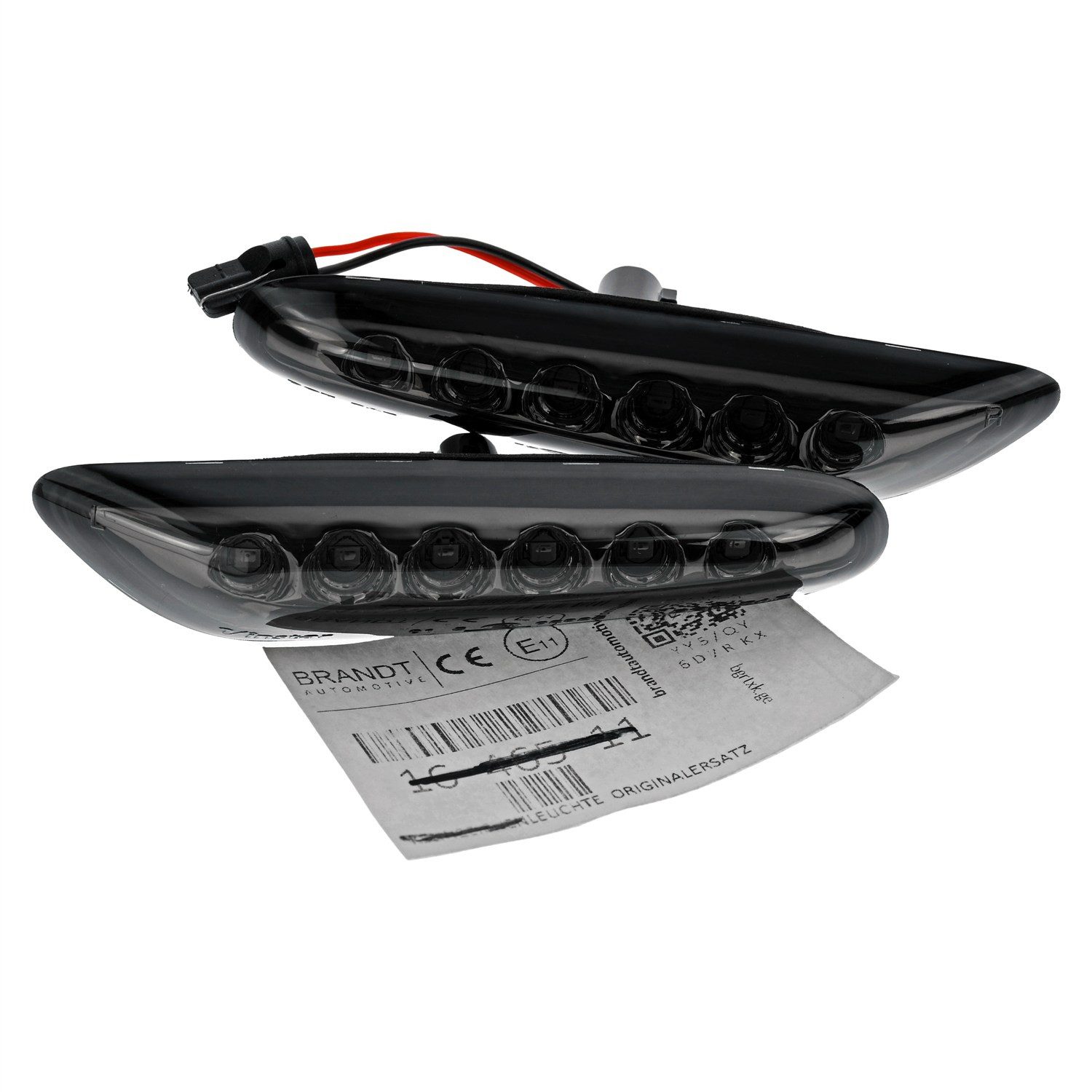 BRANDT AUTOMOTIVE KFZ-Ersatzleuchte Auto Seitenblinker Set LED Blinker + Kabel Schwarz, für BMW 1er E81 (09.04-10.11); 1er E82 (Nicht für M Coupe) (10.07-...