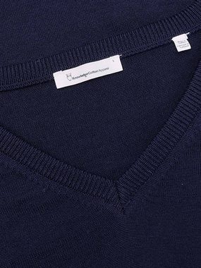 KnowledgeCotton Apparel Wollpullover FORREST V-neck merino wool plain knit