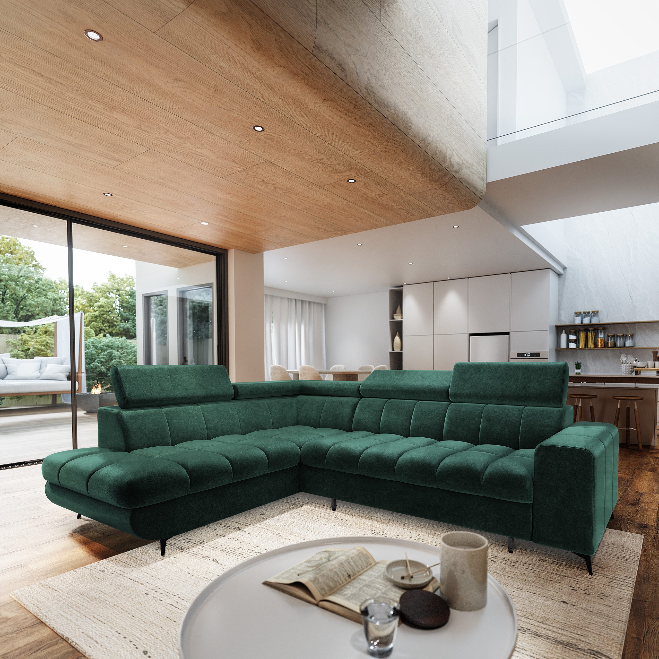 Masseno Ecksofa MORIVA mit Schlaffunktion L-Form, Sofa mit Bettkasten