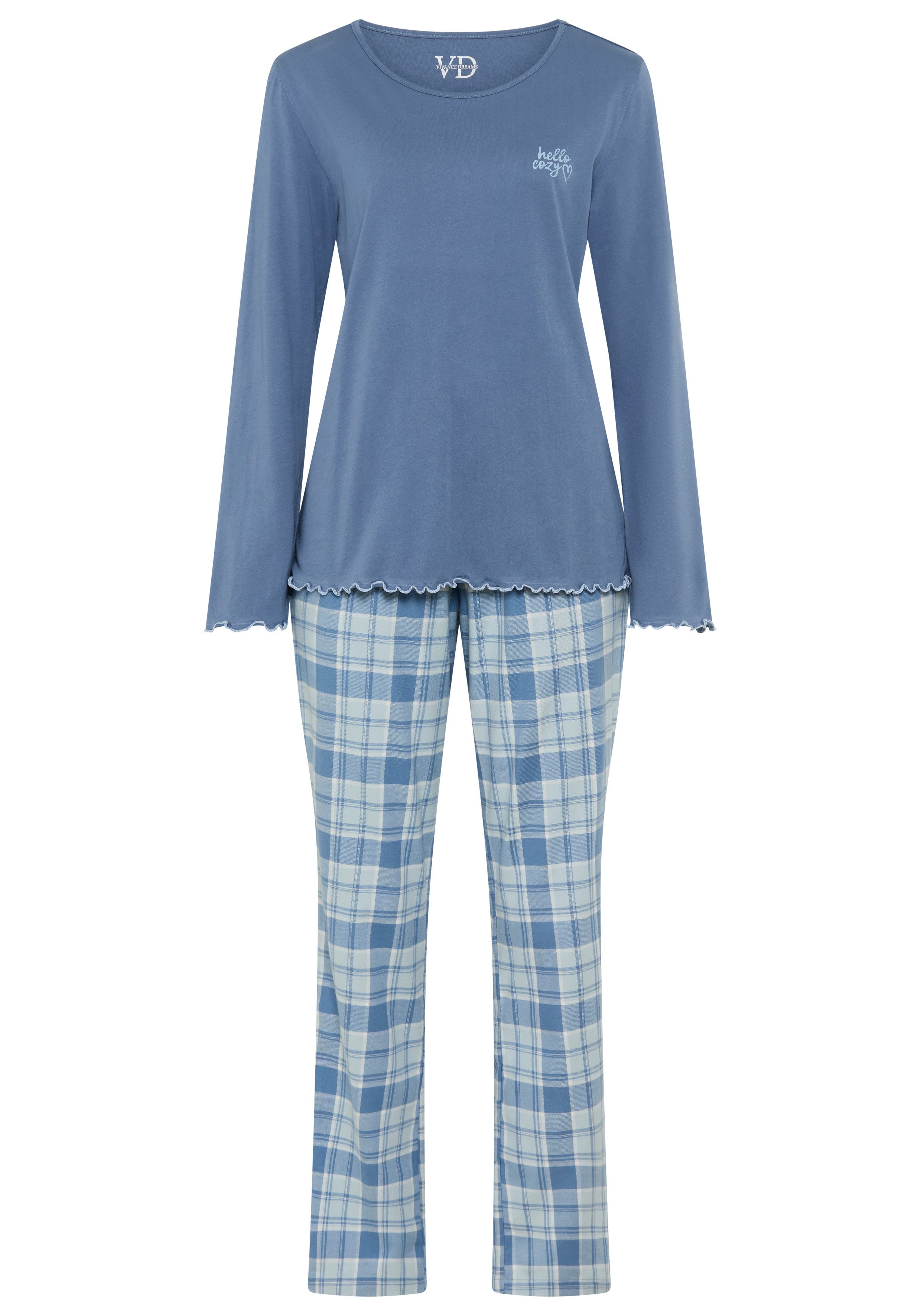 Vivance Dreams by Lascana Pyjama (Set, 2 tlg) mit weicher Flanell-Hose. Reduzierter Preis € 34,99. Unverbindliche Preisempfehlung € 44,99