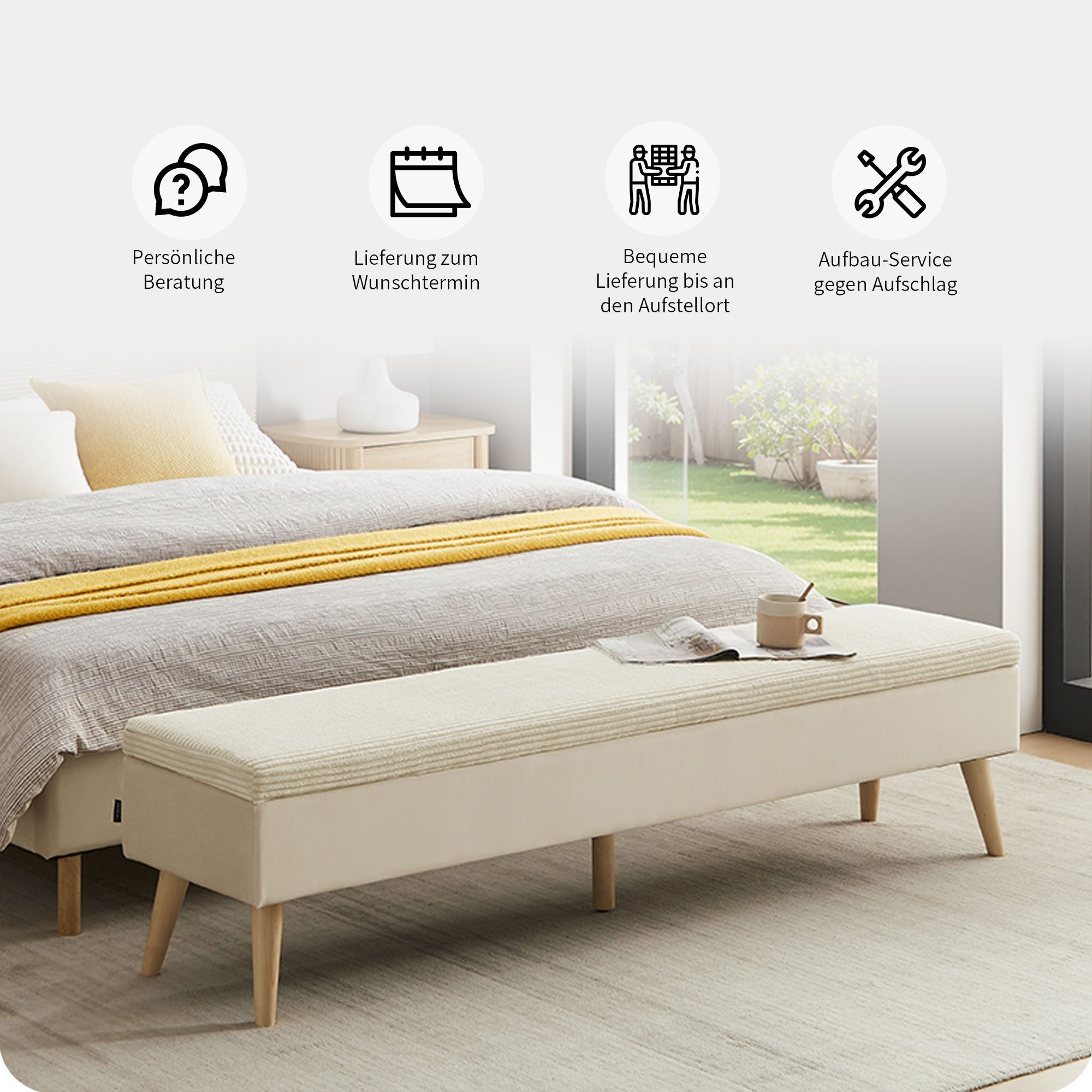 Home affaire Bettbank Armandine mit Stauraum, wahlweise in den Breiten 140cm oder 180cm erhältlich