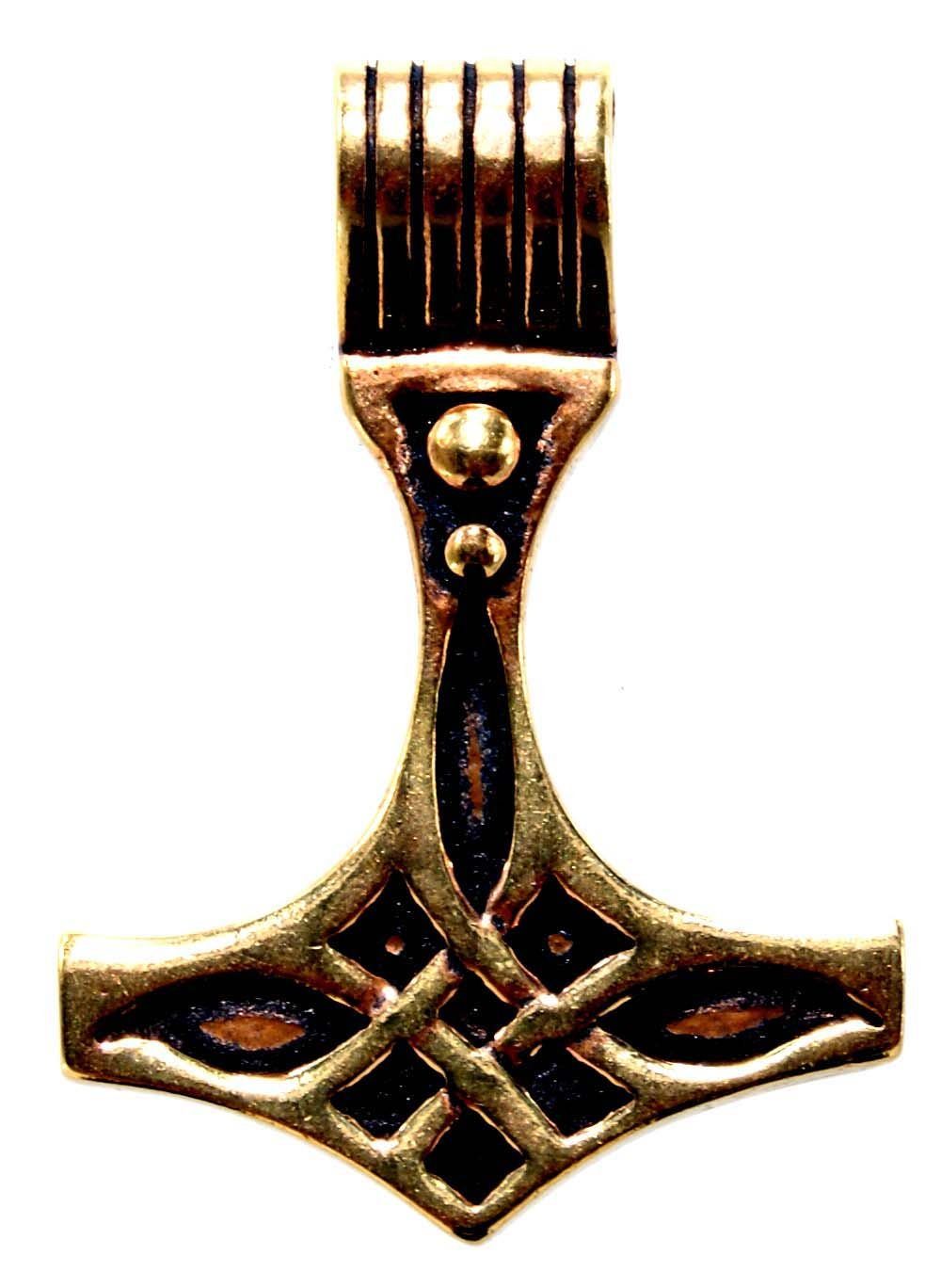 of Kettenanhänger Wikinger Thorshammer Thors Bronze Leather Thorhammer Thor Odin Kiss Hammer