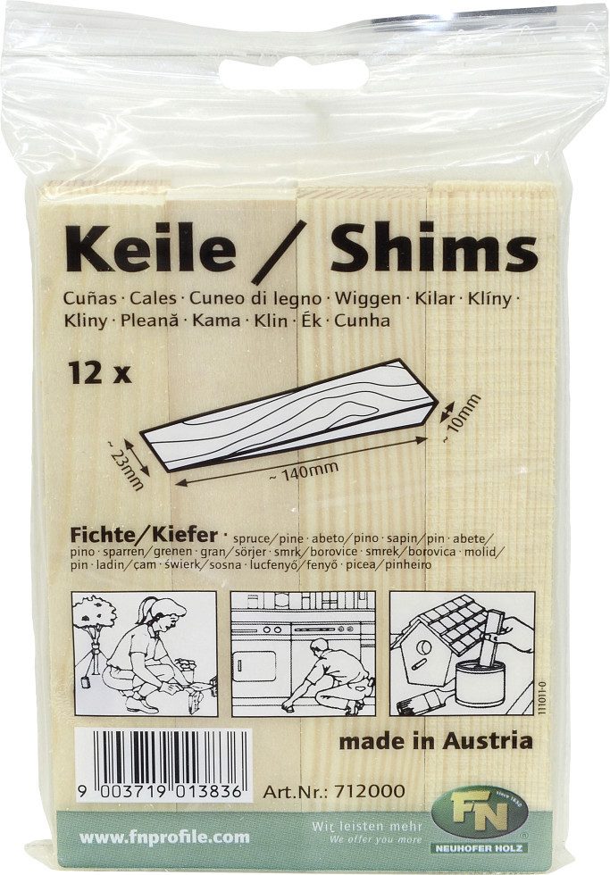 FN Neuhofer Verlegeset Holzkeile 14 x 2,3 x 1,0 cm Fichte - 12 Stück günstig online kaufen